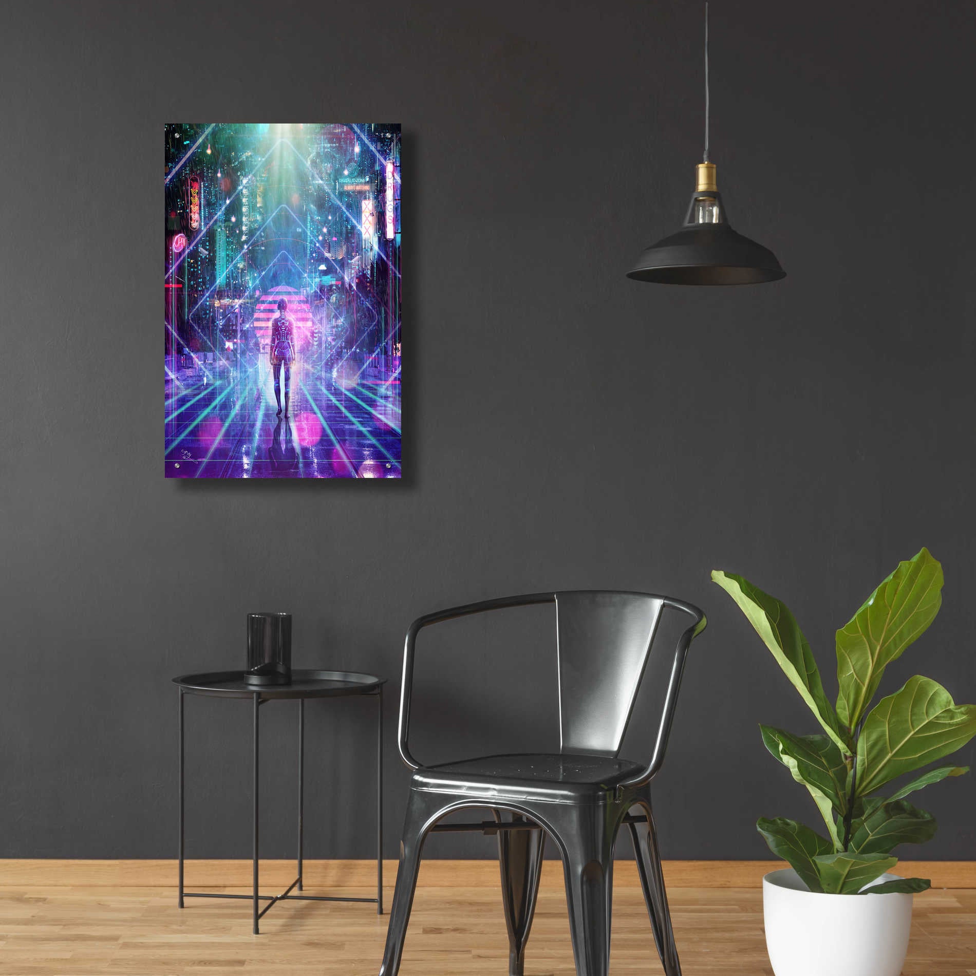 Epic Art 'Neon Zone' by Cameron Gray Acrylic Glass Wall Art,24x36