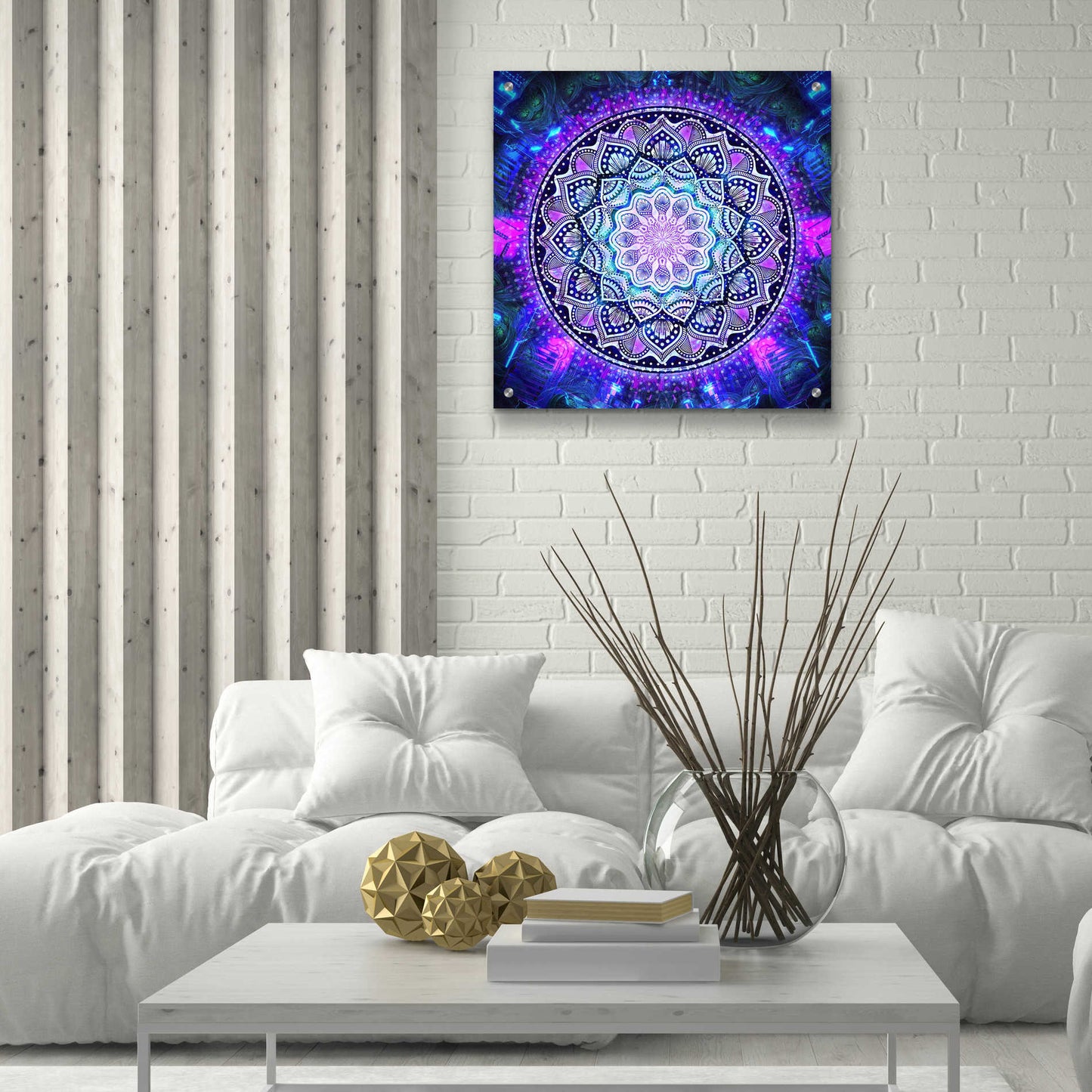 Epic Art 'Sacred Bloom Mandala' by Cameron Gray Acrylic Glass Wall Art,24x24