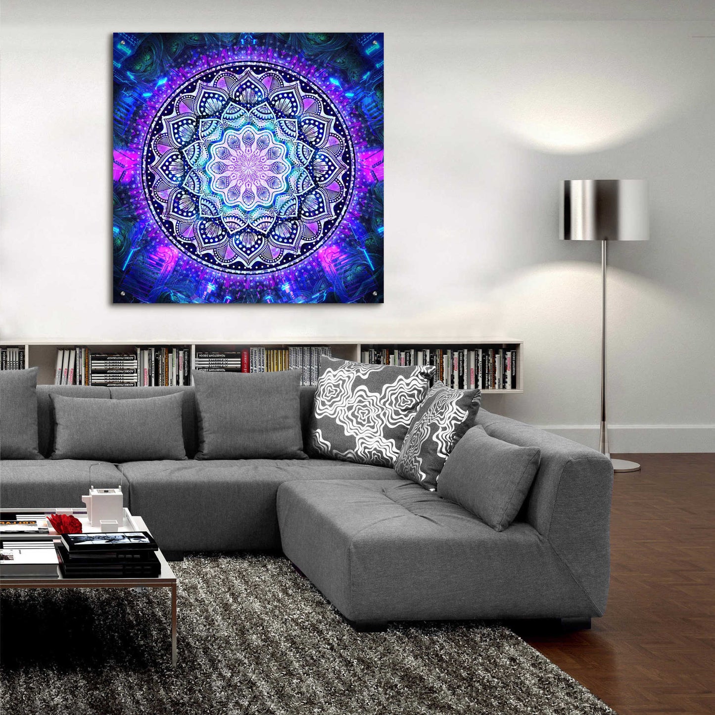 Epic Art 'Sacred Bloom Mandala' by Cameron Gray Acrylic Glass Wall Art,36x36