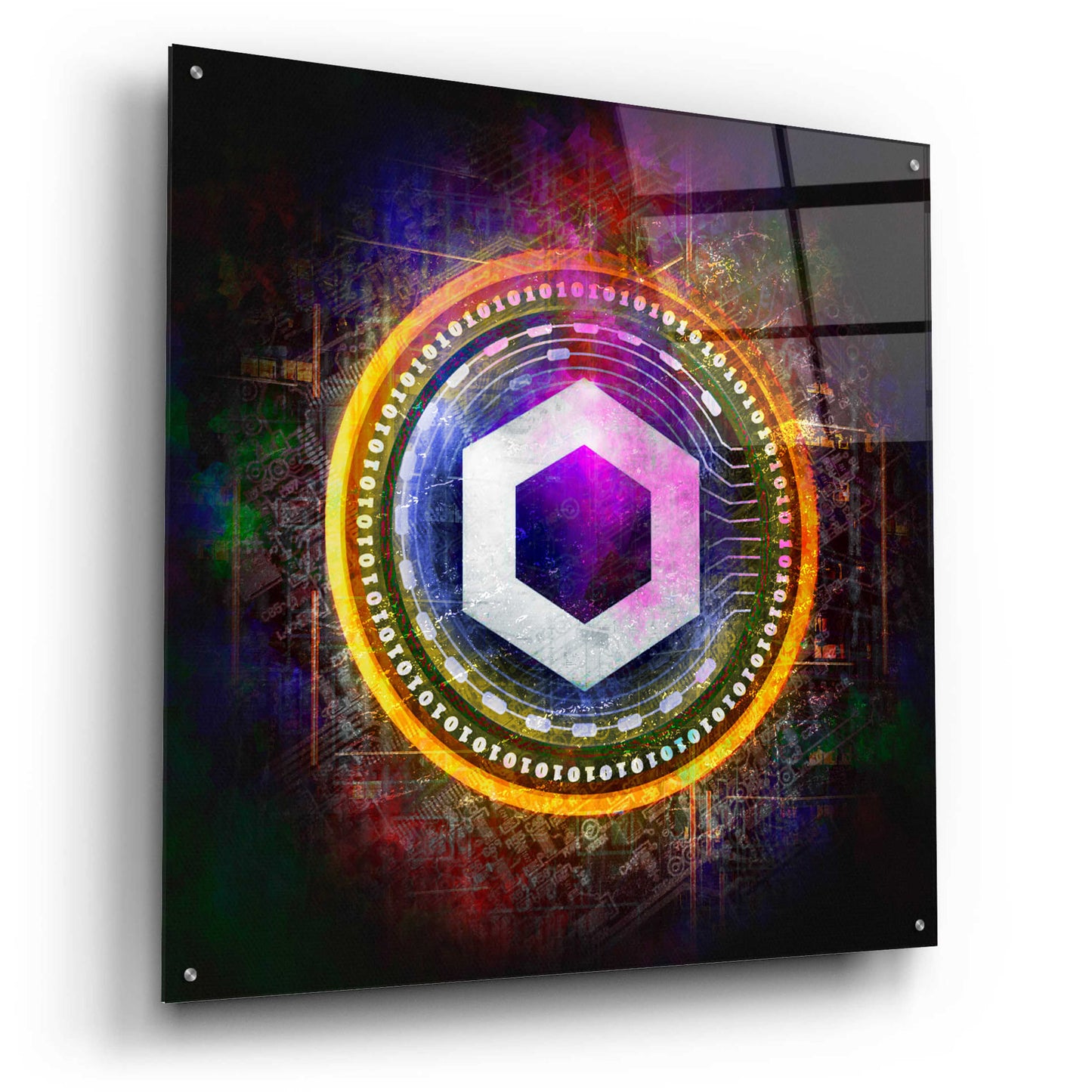 Epic Art 'Chainlink Crypto Halo' by Epic Portfolio Acrylic Glass Wall Art,36x36