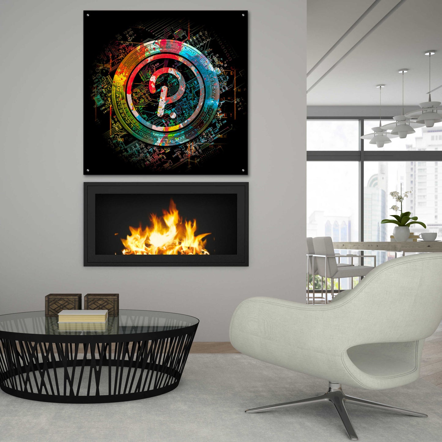Epic Art 'Polkadot Crypto Power' by Epic Portfolio Acrylic Glass Wall Art,36x36