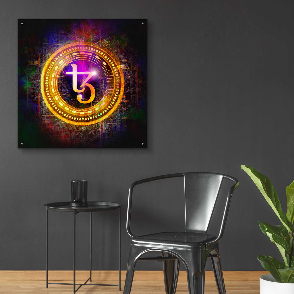 Epic Art 'Tezos Crypto Halo' by Epic Portfolio Acrylic Glass Wall Art,36x36