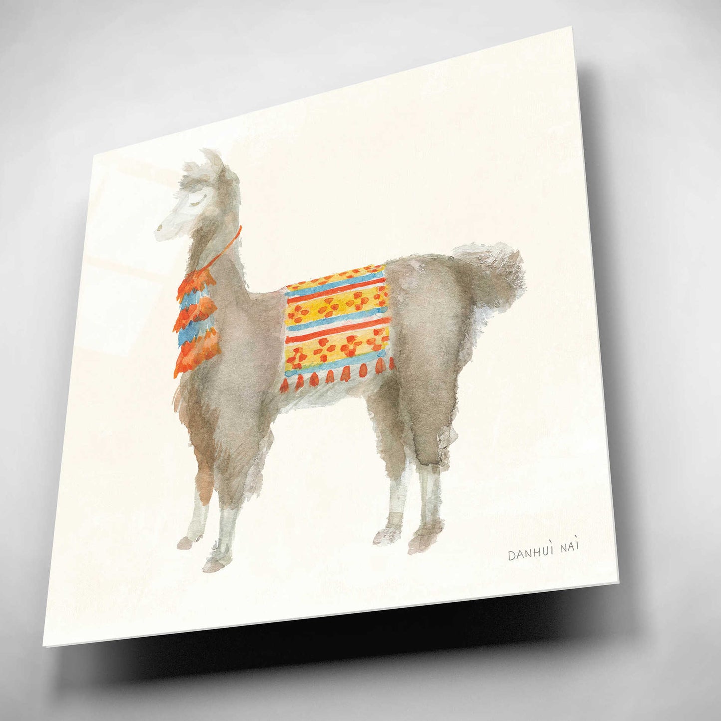 Epic Art 'Festive Llama II' by Danhui Nai, Acrylic Glass Wall Art,12x12