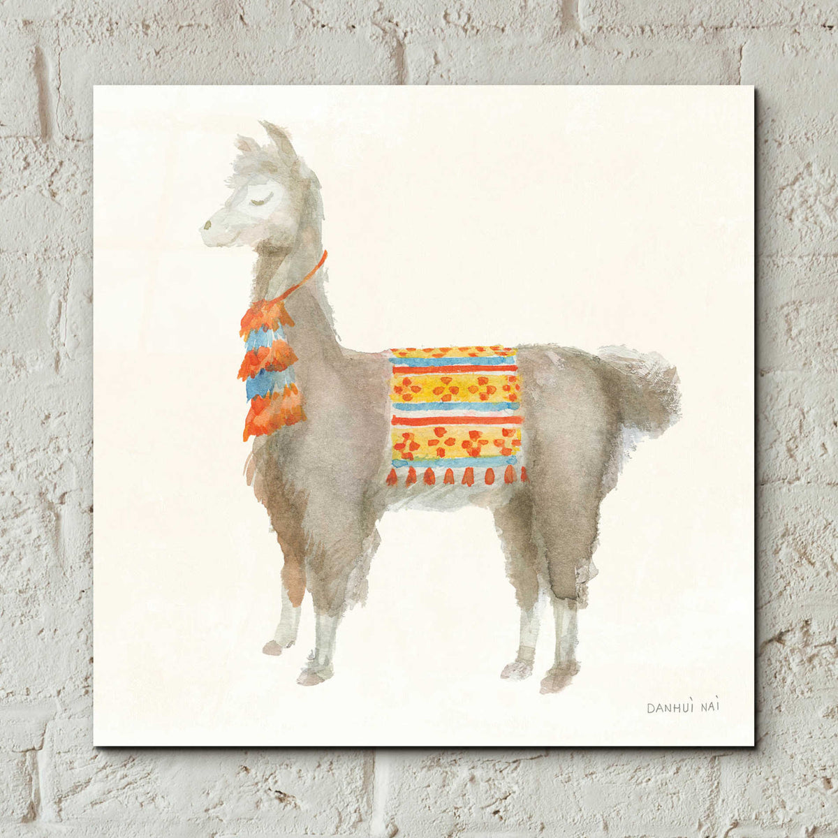Epic Art 'Festive Llama II' by Danhui Nai, Acrylic Glass Wall Art,12x12