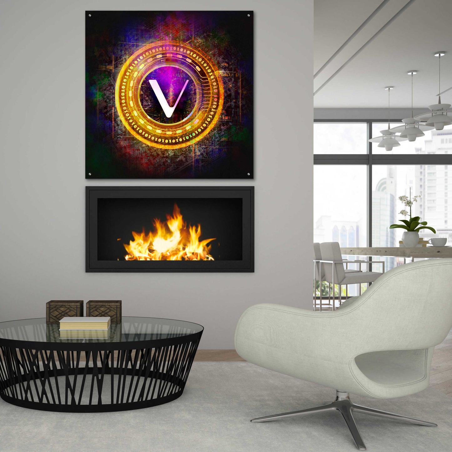 Epic Art 'Vechain Crypto Halo' by Epic Portfolio Acrylic Glass Wall Art,36x36