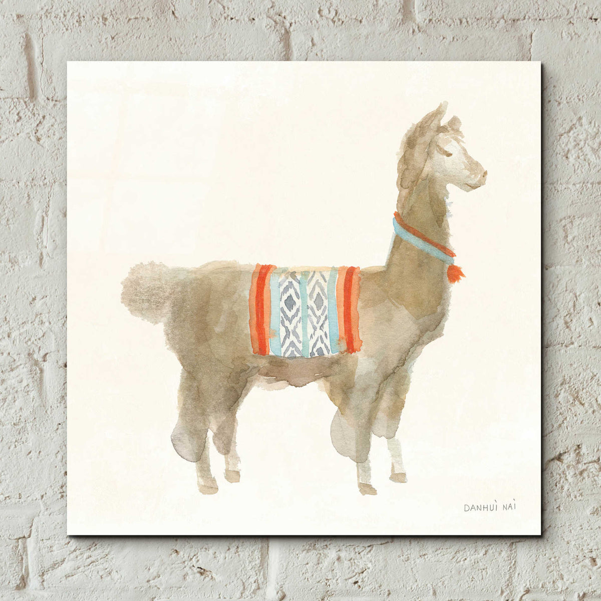 Epic Art 'Festive Llama III' by Danhui Nai, Acrylic Glass Wall Art,12x12