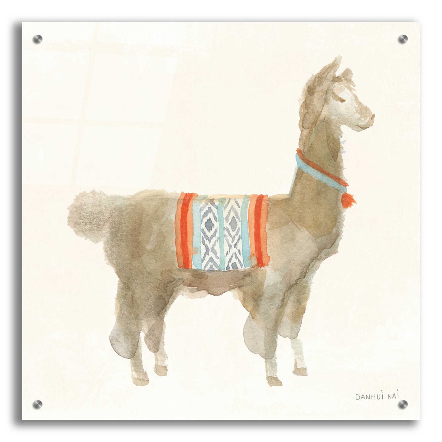 Epic Art 'Festive Llama III' by Danhui Nai, Acrylic Glass Wall Art,24x24