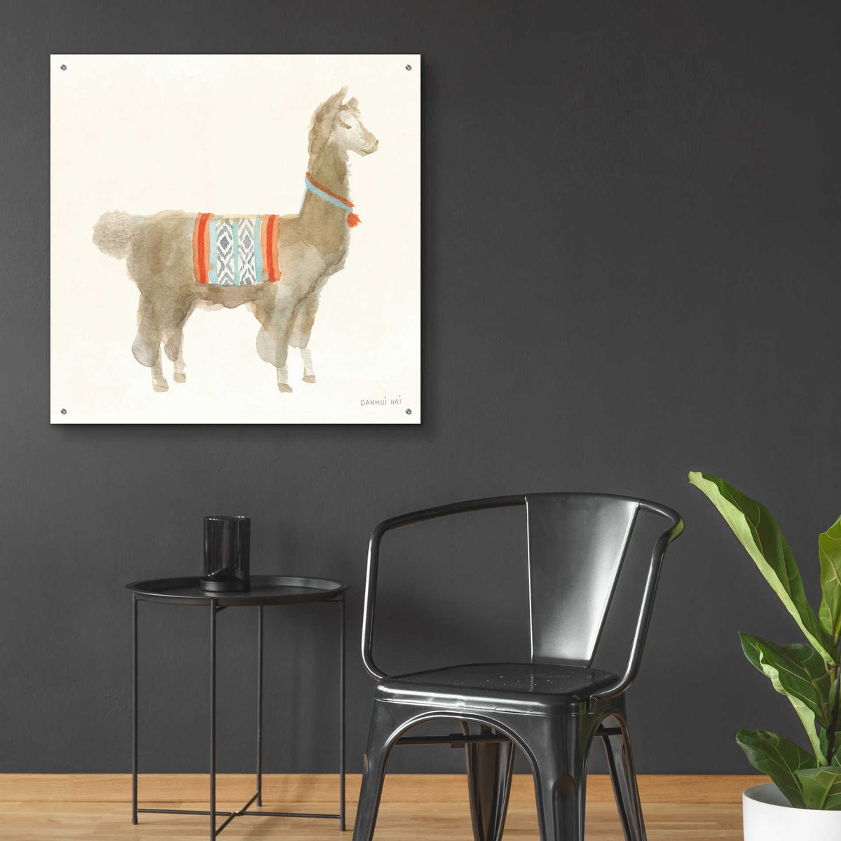 Epic Art 'Festive Llama III' by Danhui Nai, Acrylic Glass Wall Art,36x36