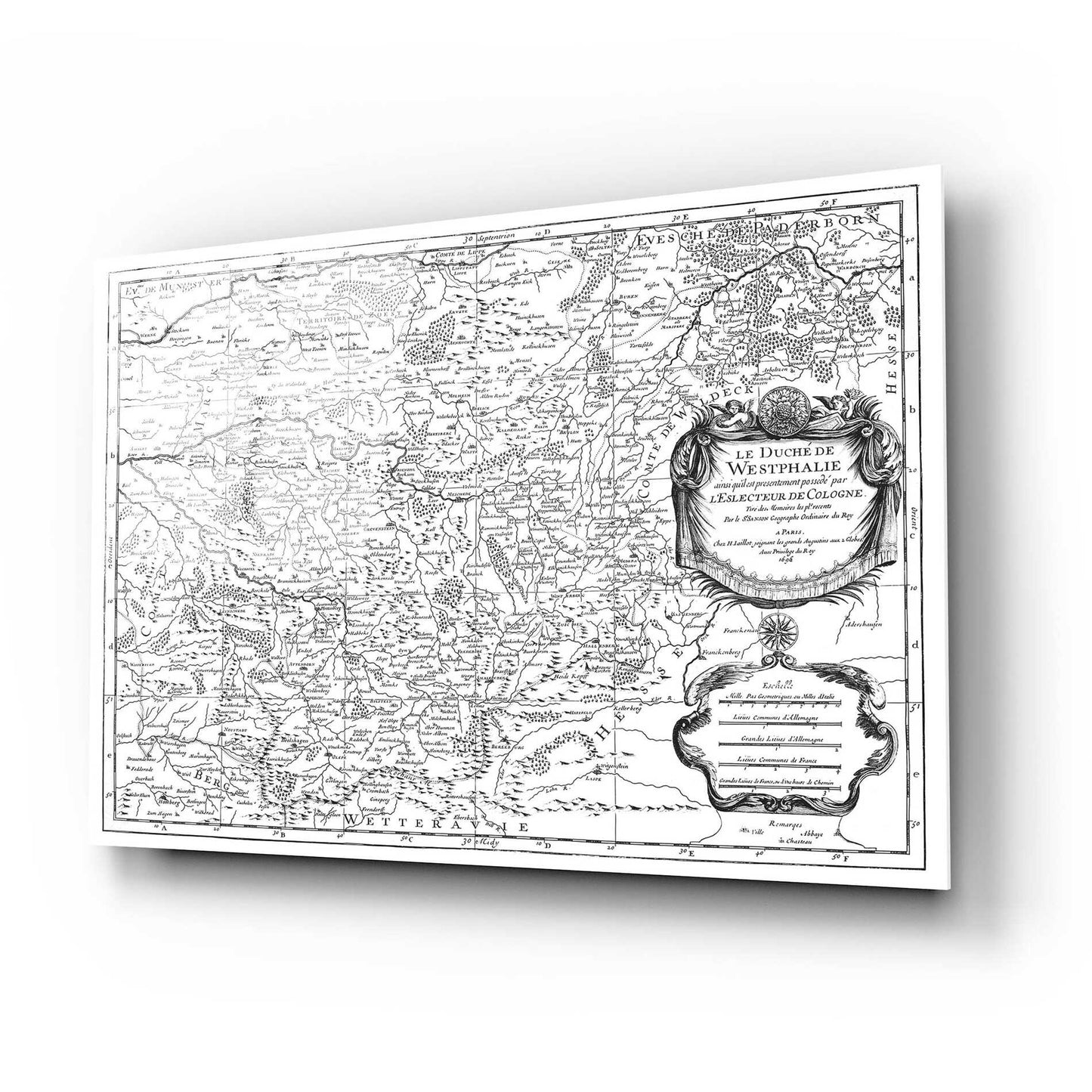 Epic Art 'Antiquarian Map I' by  Vision Studio, Acrylic Glass Wall Art,24x16