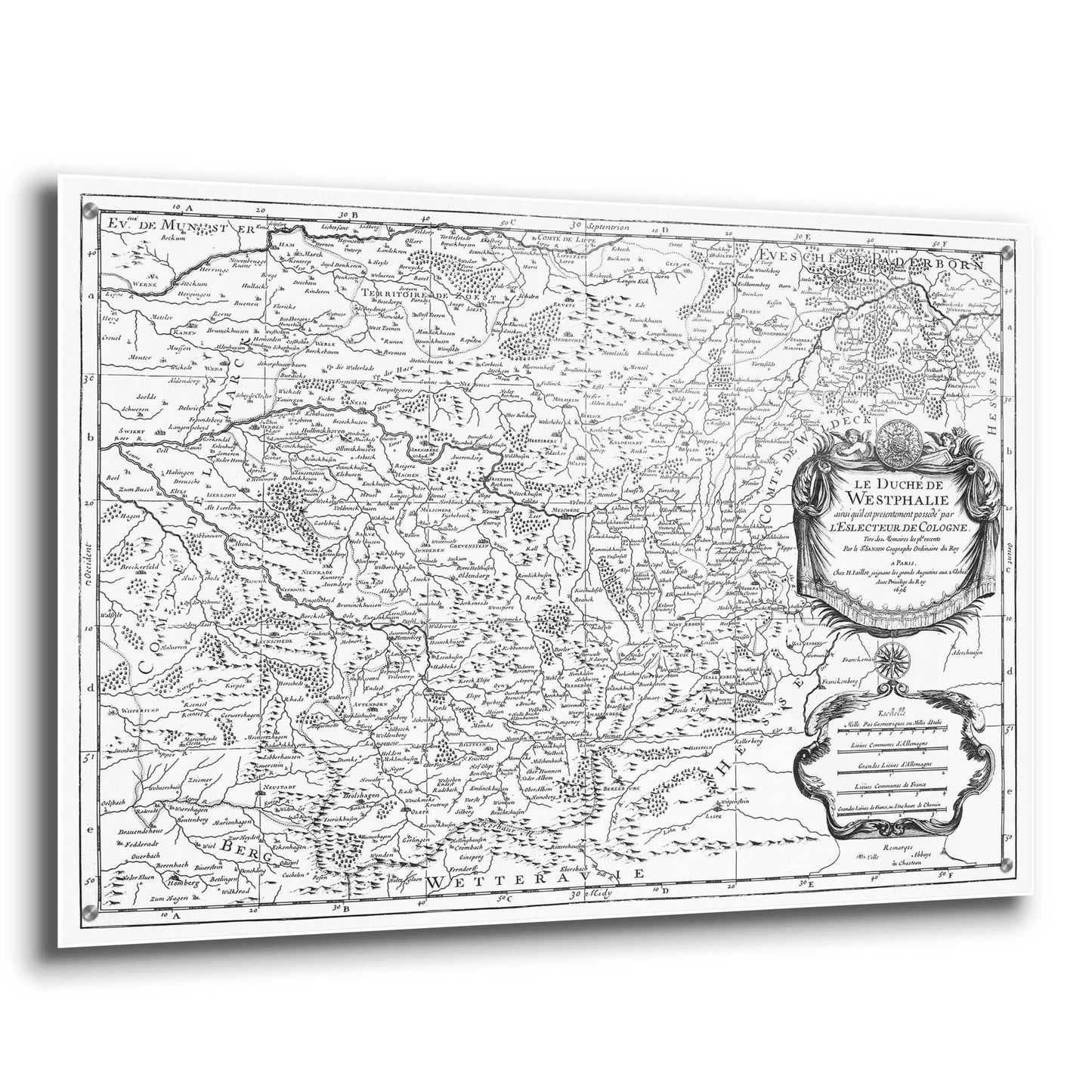 Epic Art 'Antiquarian Map I' by  Vision Studio, Acrylic Glass Wall Art,36x24