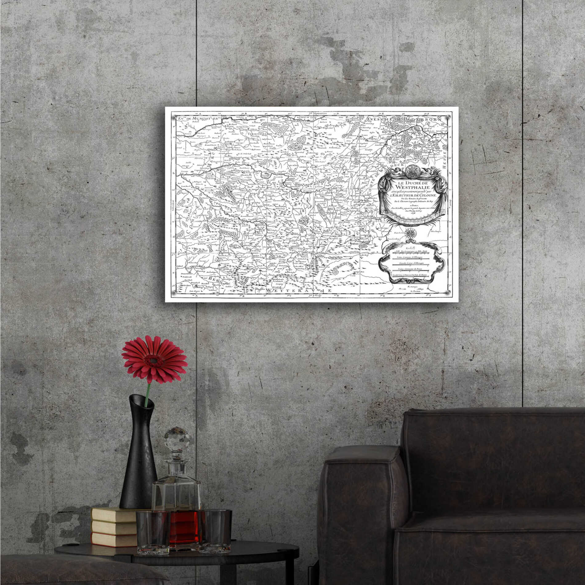 Epic Art 'Antiquarian Map I' by  Vision Studio, Acrylic Glass Wall Art,36x24