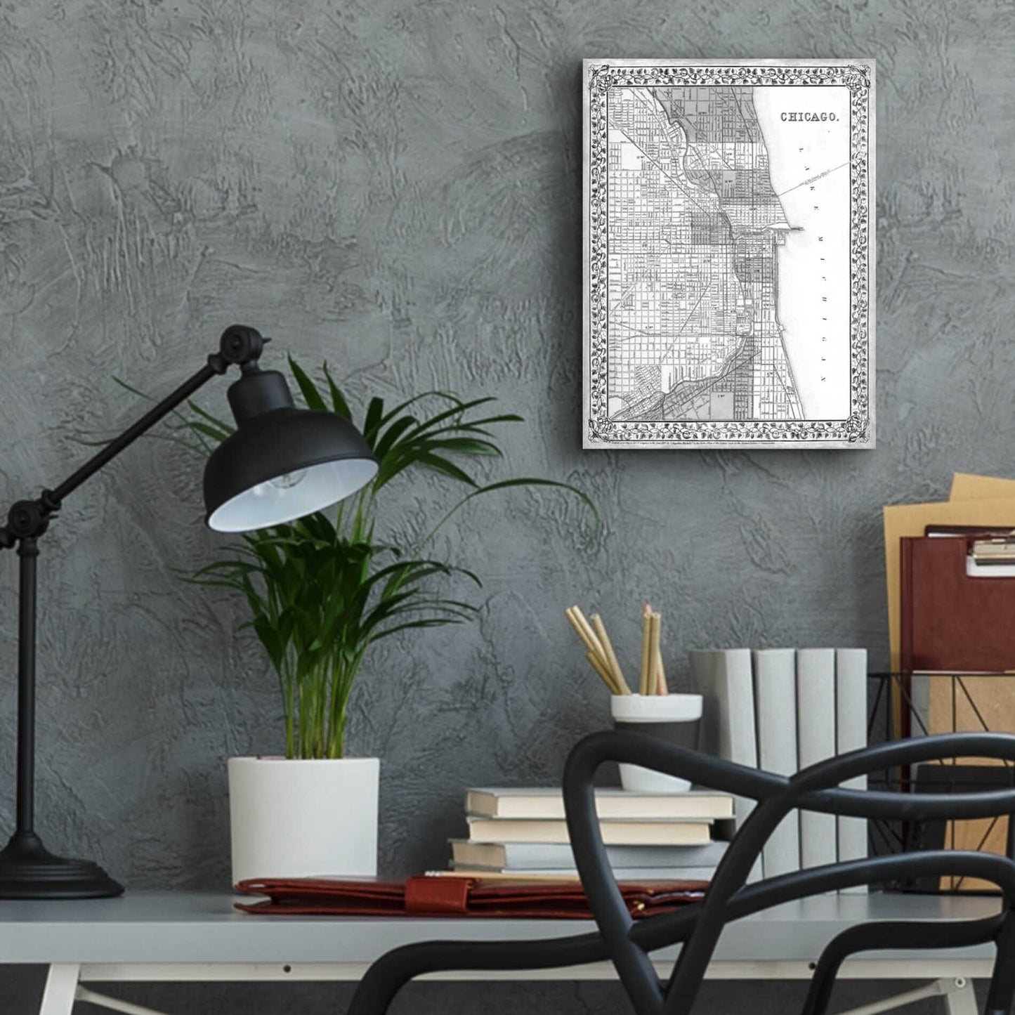 Epic Art 'Plan of Chicago' by  Mitchell, Acrylic Glass Wall Art,12x16