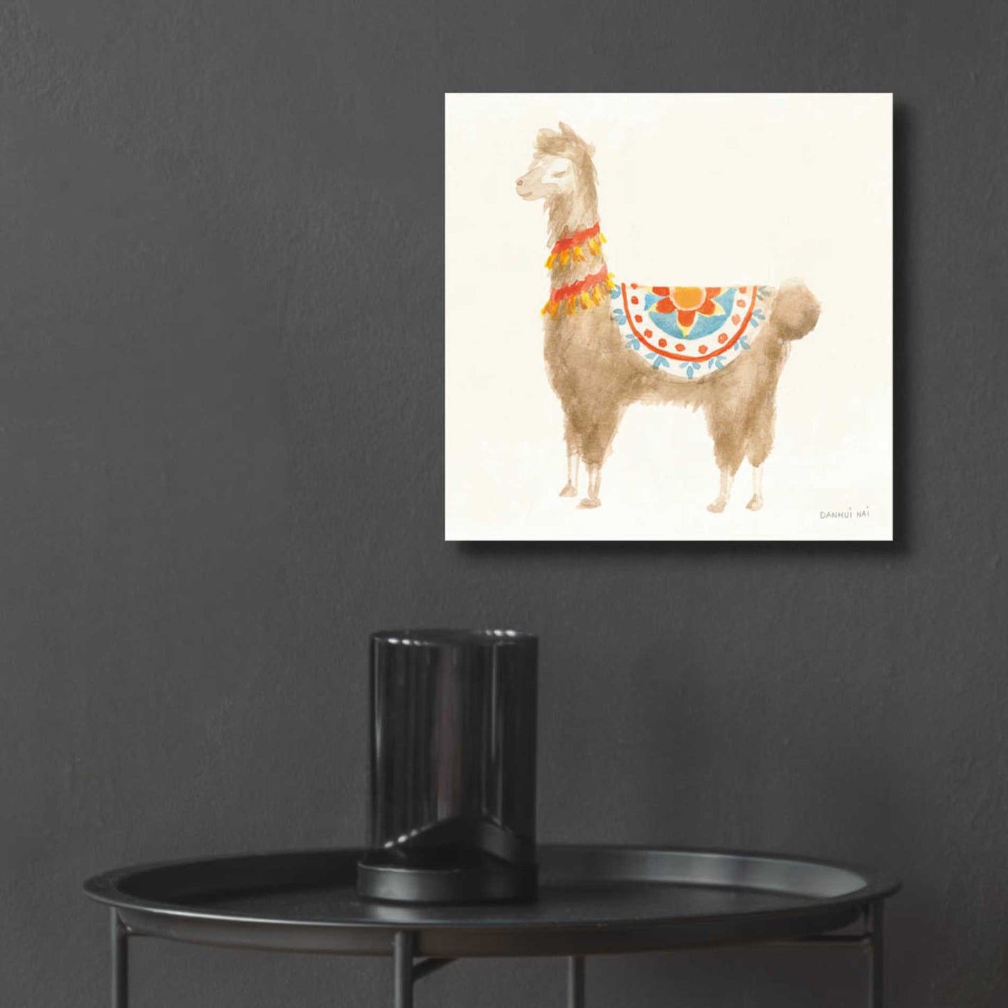 Epic Art 'Festive Llama IV' by Danhui Nai, Acrylic Glass Wall Art,12x12