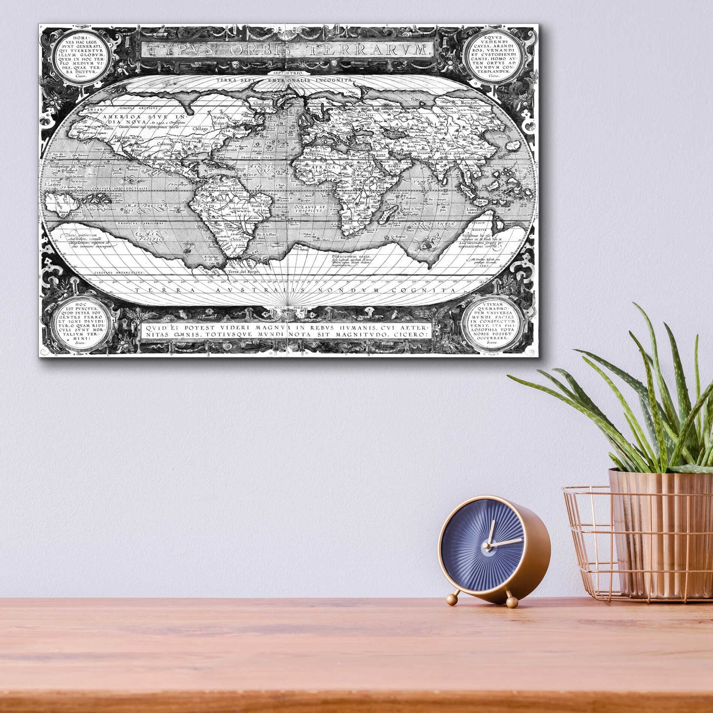 Epic Art 'Antique World Map' by  Vision Studio, Acrylic Glass Wall Art,16x12