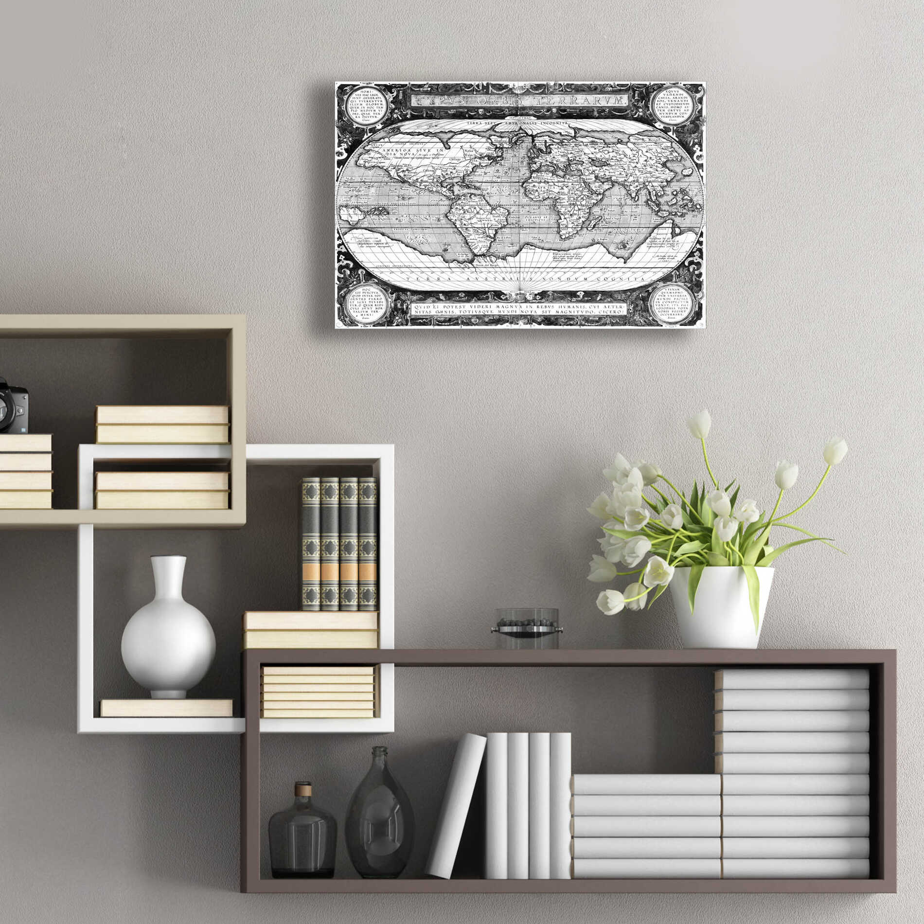 Epic Art 'Antique World Map' by  Vision Studio, Acrylic Glass Wall Art,24x16