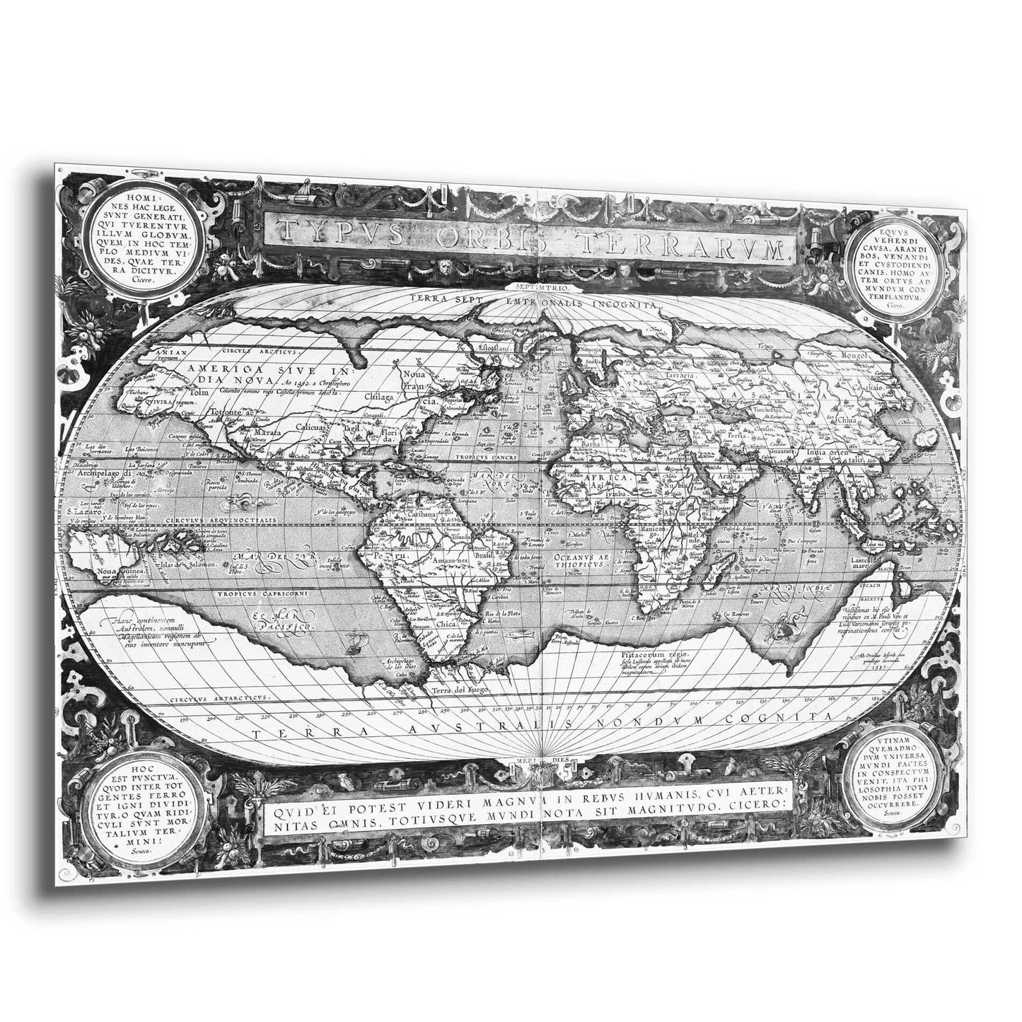 Epic Art 'Antique World Map' by  Vision Studio, Acrylic Glass Wall Art,36x24