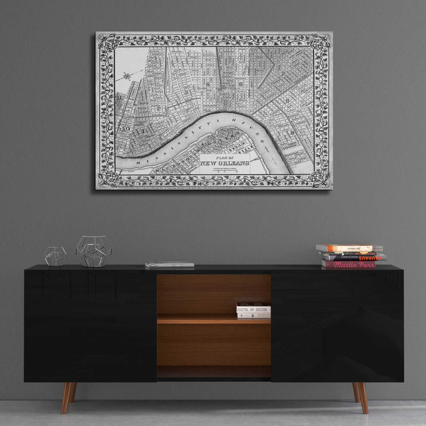 Epic Art 'Plan of New Orleans' by  Mitchell, Acrylic Glass Wall Art,36x24