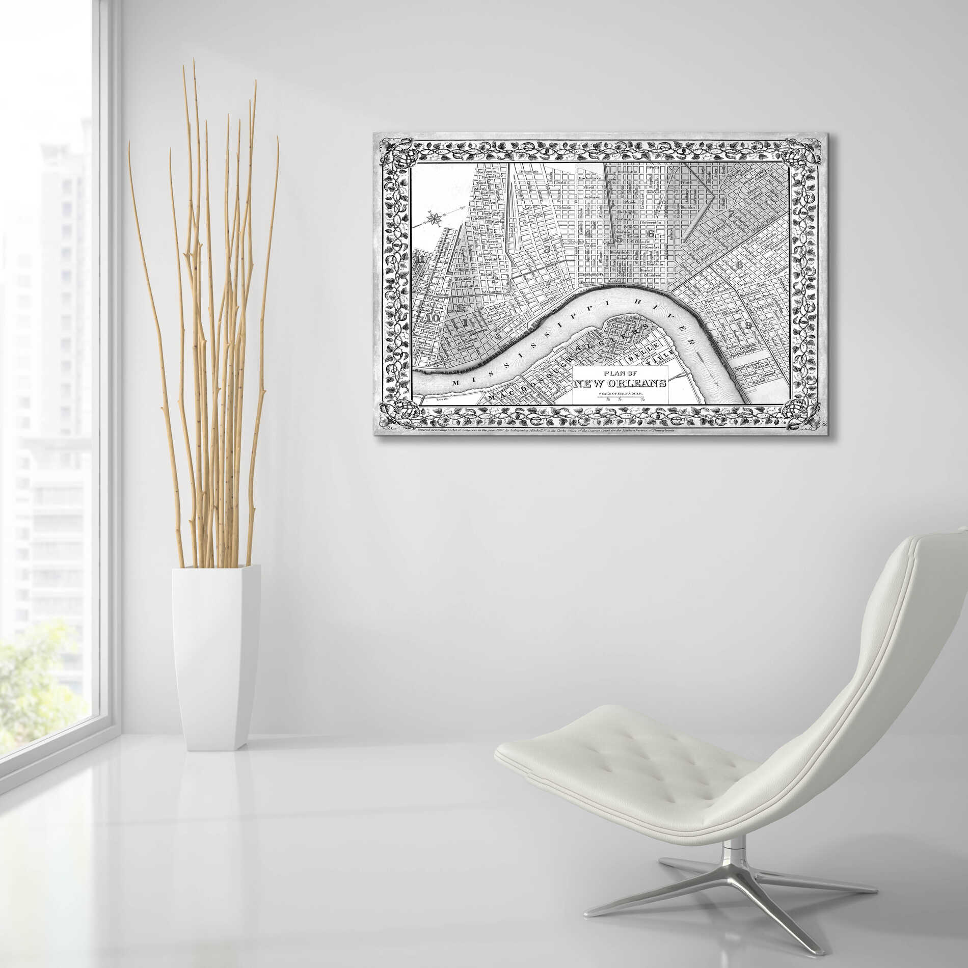 Epic Art 'Plan of New Orleans' by  Mitchell, Acrylic Glass Wall Art,36x24