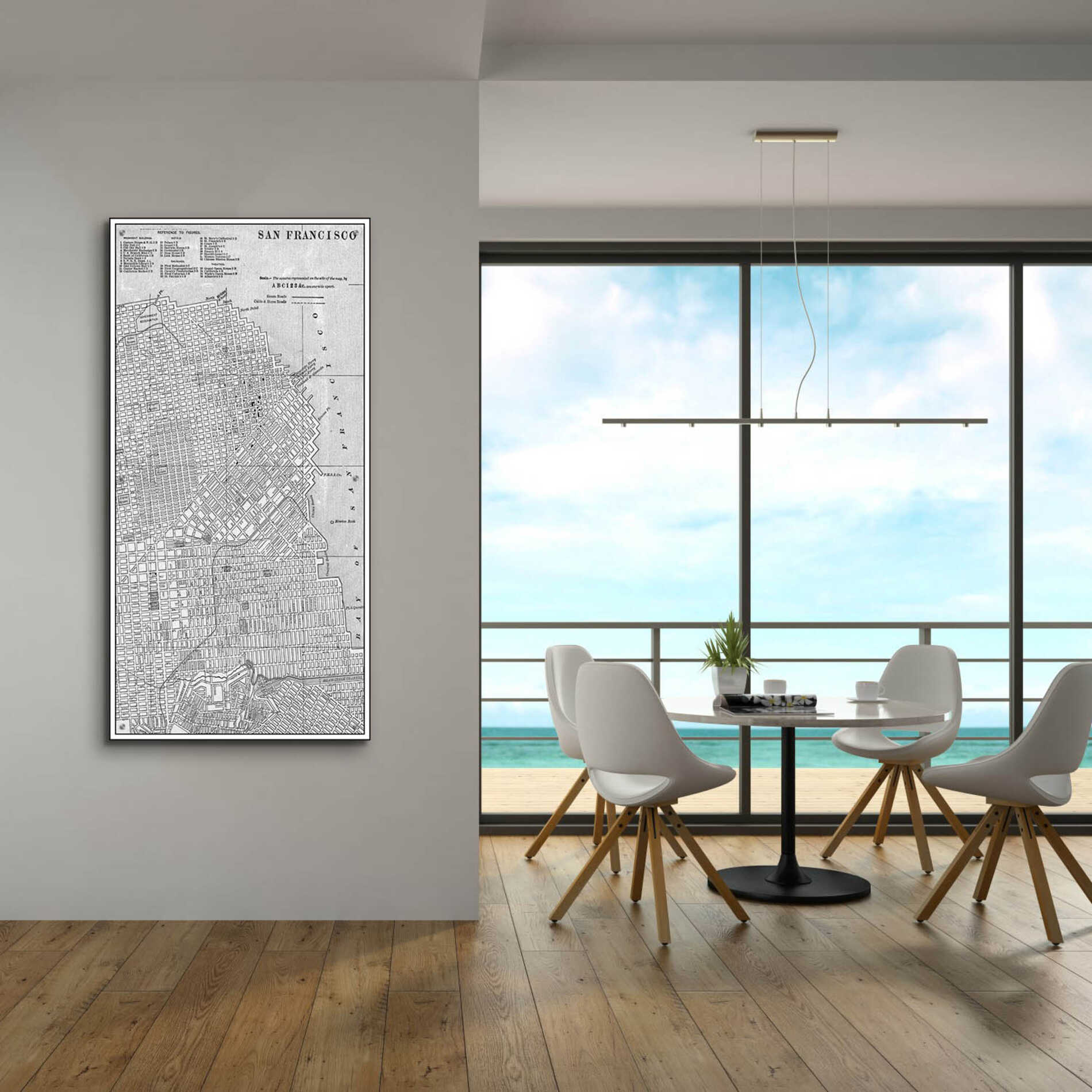 Epic Art 'Tinted Map of San Fransisco' by  Vision Studio, Acrylic Glass Wall Art,24x48