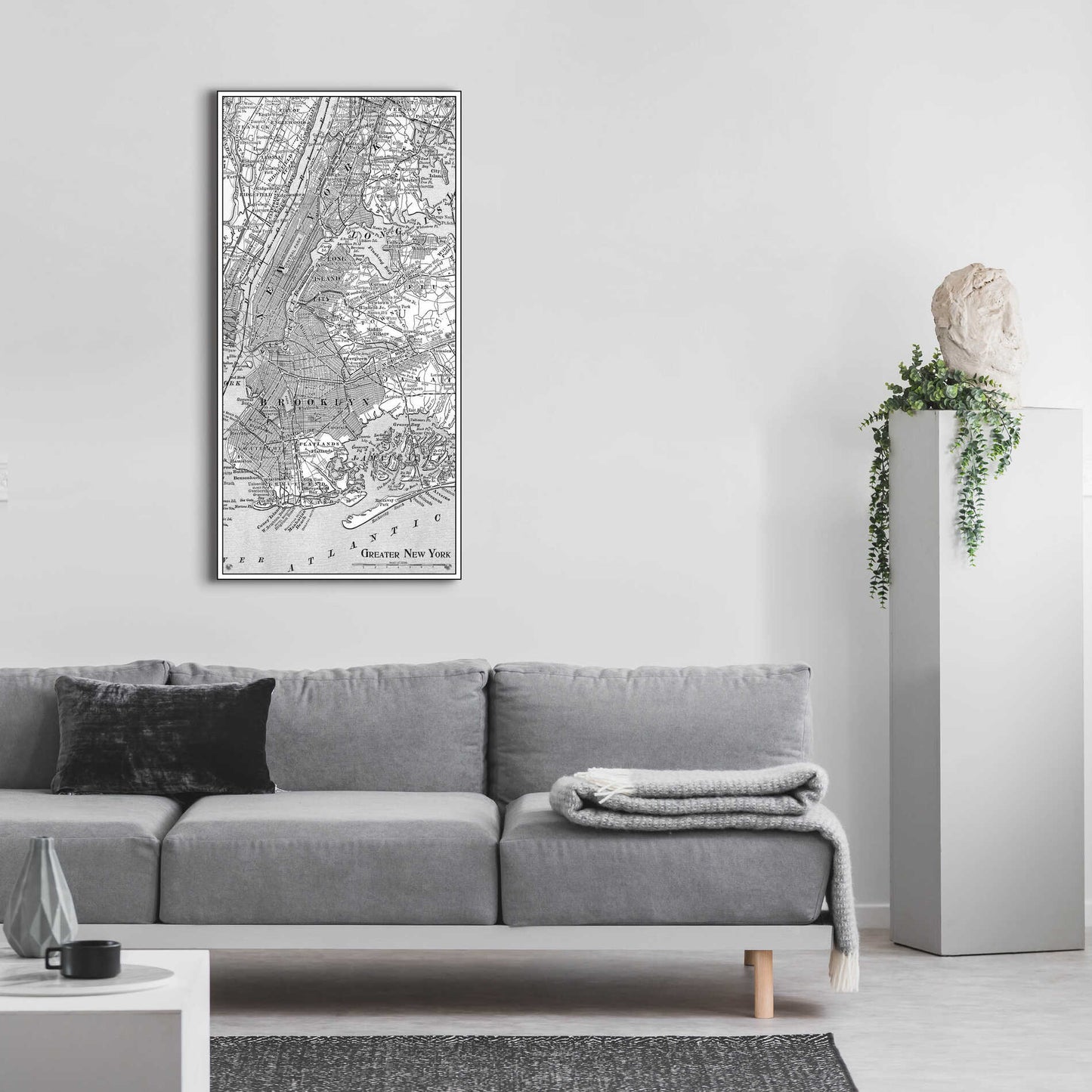 Epic Art 'Tinted Map of New York' by  Vision Studio, Acrylic Glass Wall Art,24x48