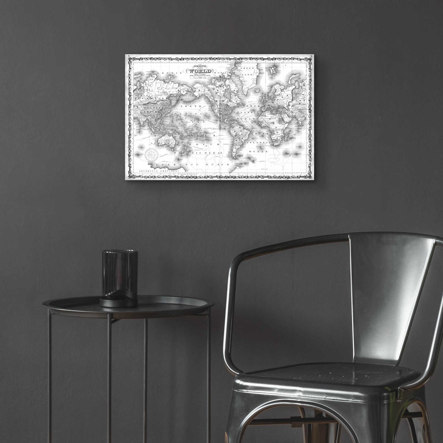 Epic Art 'Johnson's Map of the World' by  Johnson, Acrylic Glass Wall Art,24x16