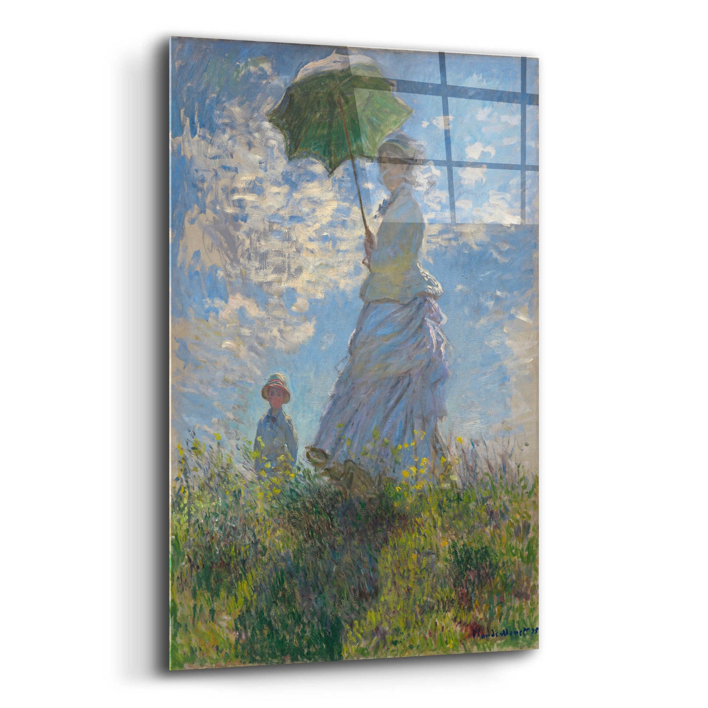 Epic Art 'Woman With A Parasol' by Claude Monet, Acrylic Glass Wall Art,12x16