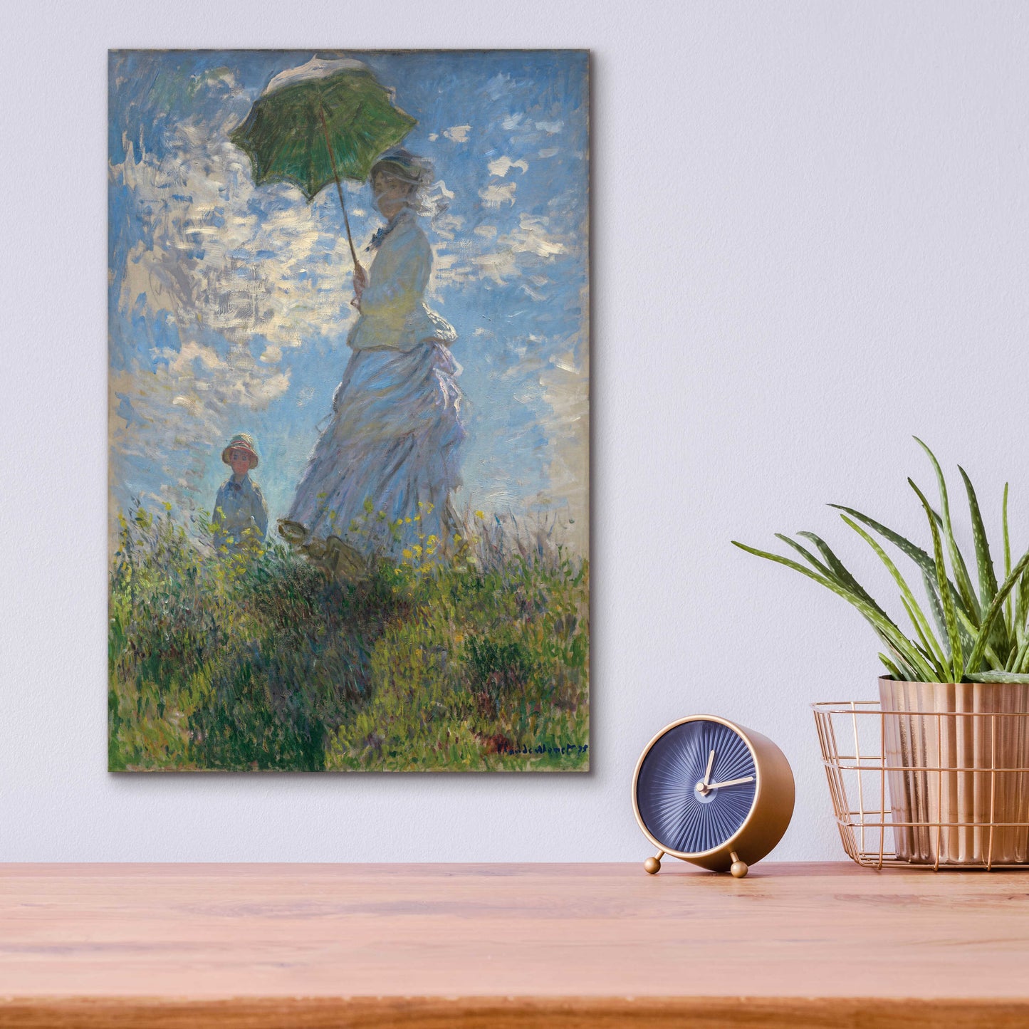 Epic Art 'Woman With A Parasol' by Claude Monet, Acrylic Glass Wall Art,12x16