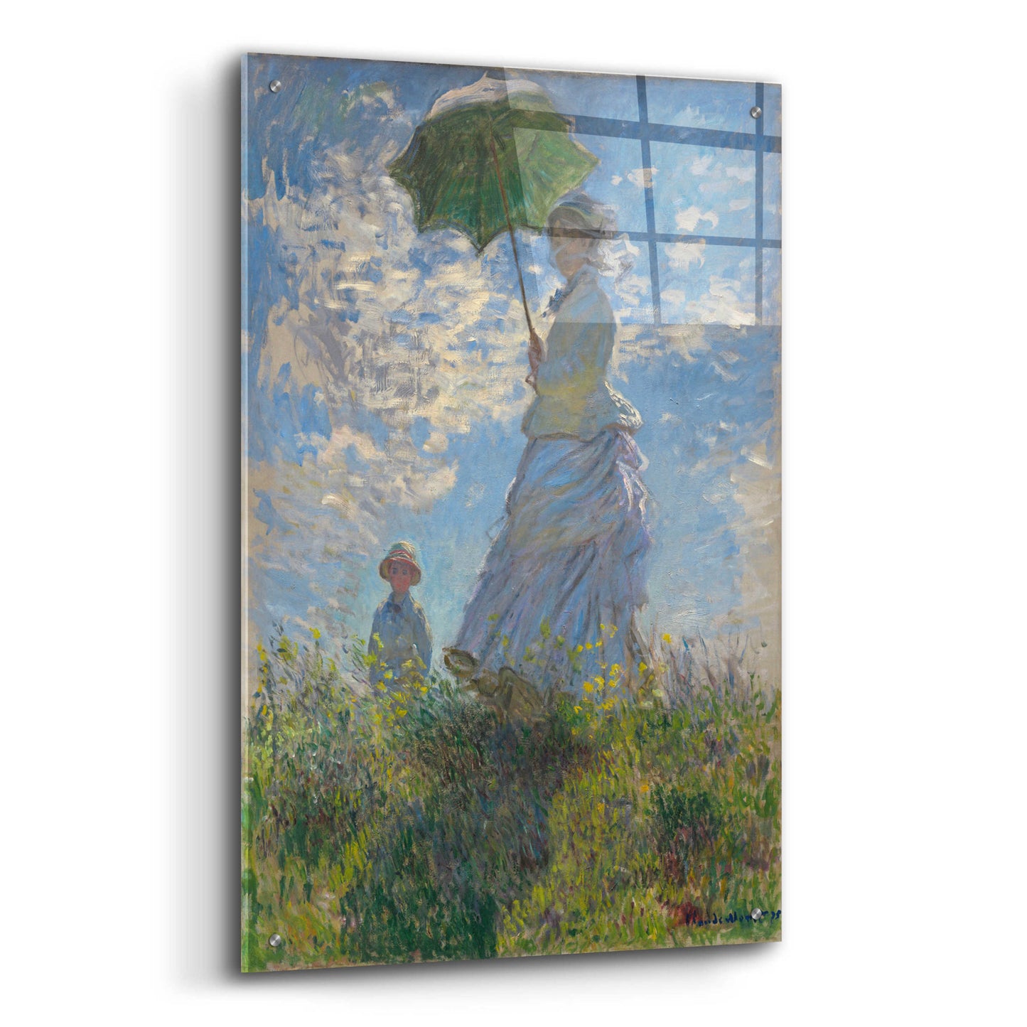 Epic Art 'Woman With A Parasol' by Claude Monet, Acrylic Glass Wall Art,24x36