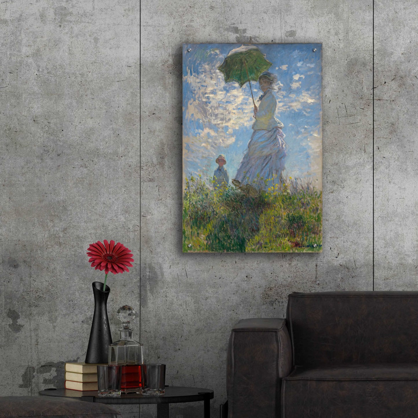 Epic Art 'Woman With A Parasol' by Claude Monet, Acrylic Glass Wall Art,24x36