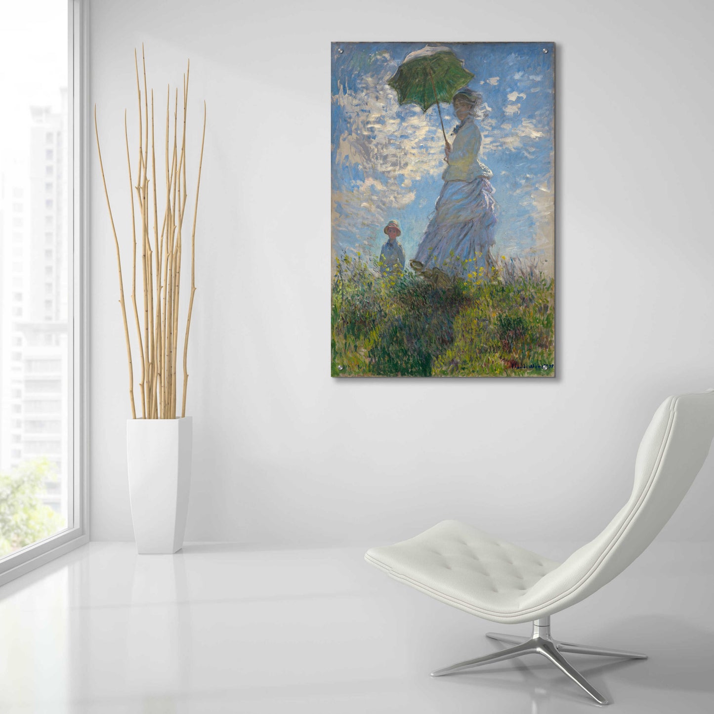 Epic Art 'Woman With A Parasol' by Claude Monet, Acrylic Glass Wall Art,24x36
