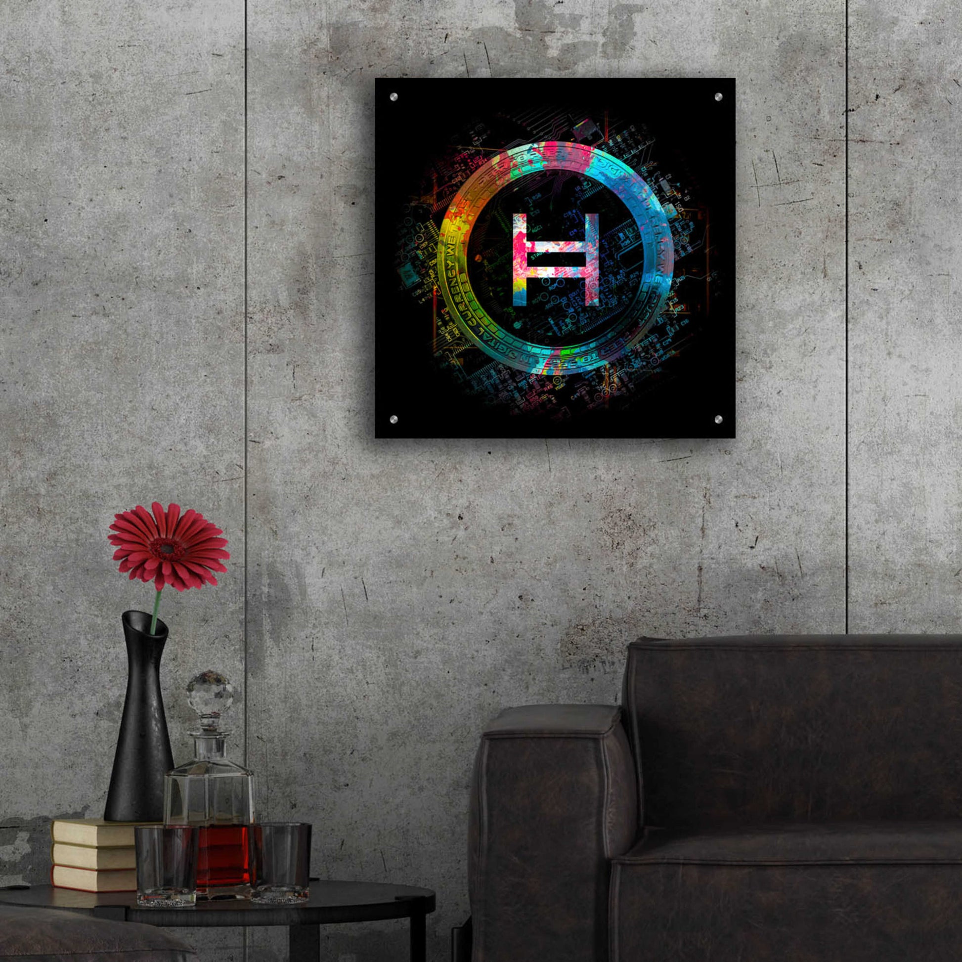 Epic Art 'HBAR Hedera Crypto' by Epic Art Portfolio, Acrylic Glass Wall Art,24x24