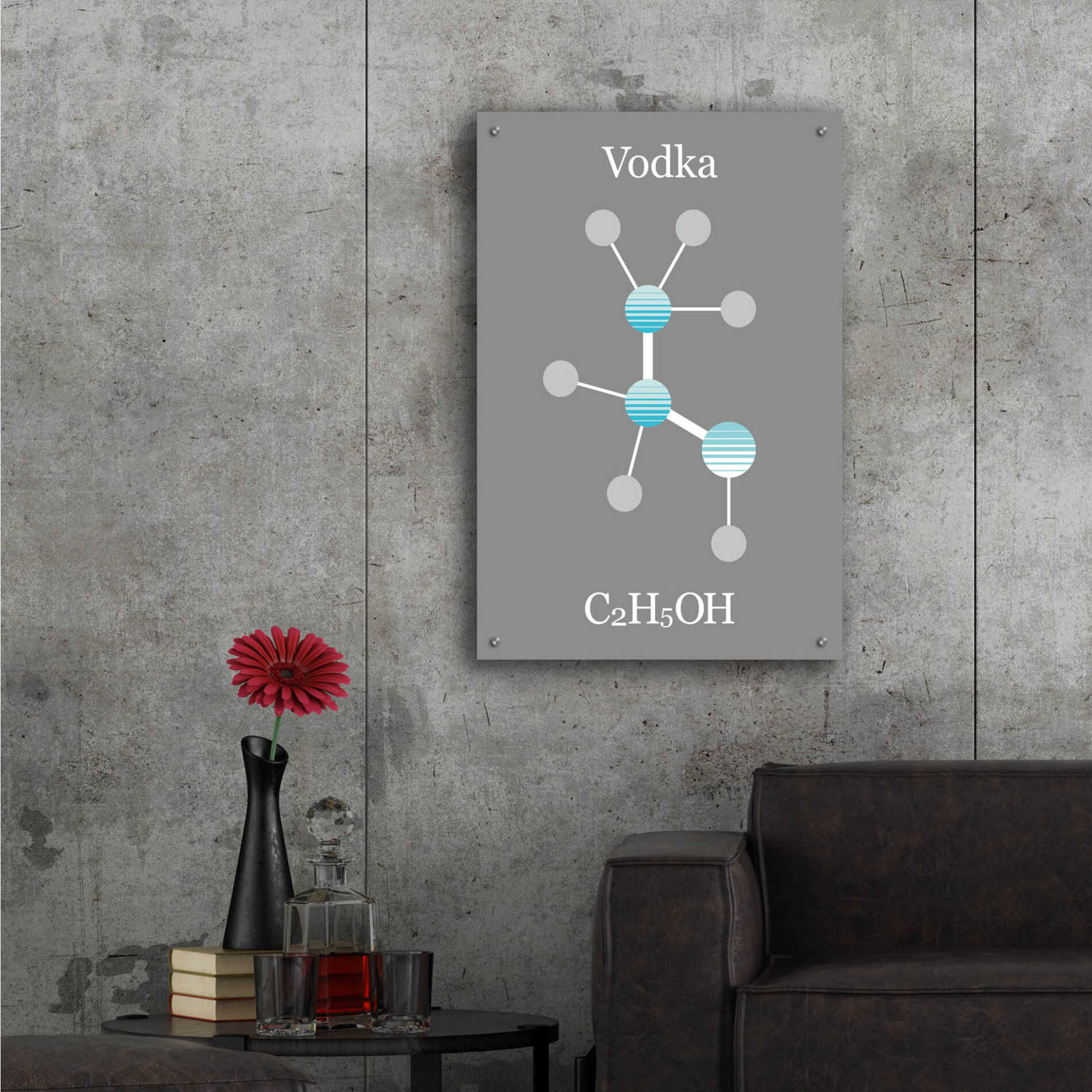 Epic Art 'Vodka Molecule' by Epic Portfolio, Acrylic Glass Wall Art,24x36