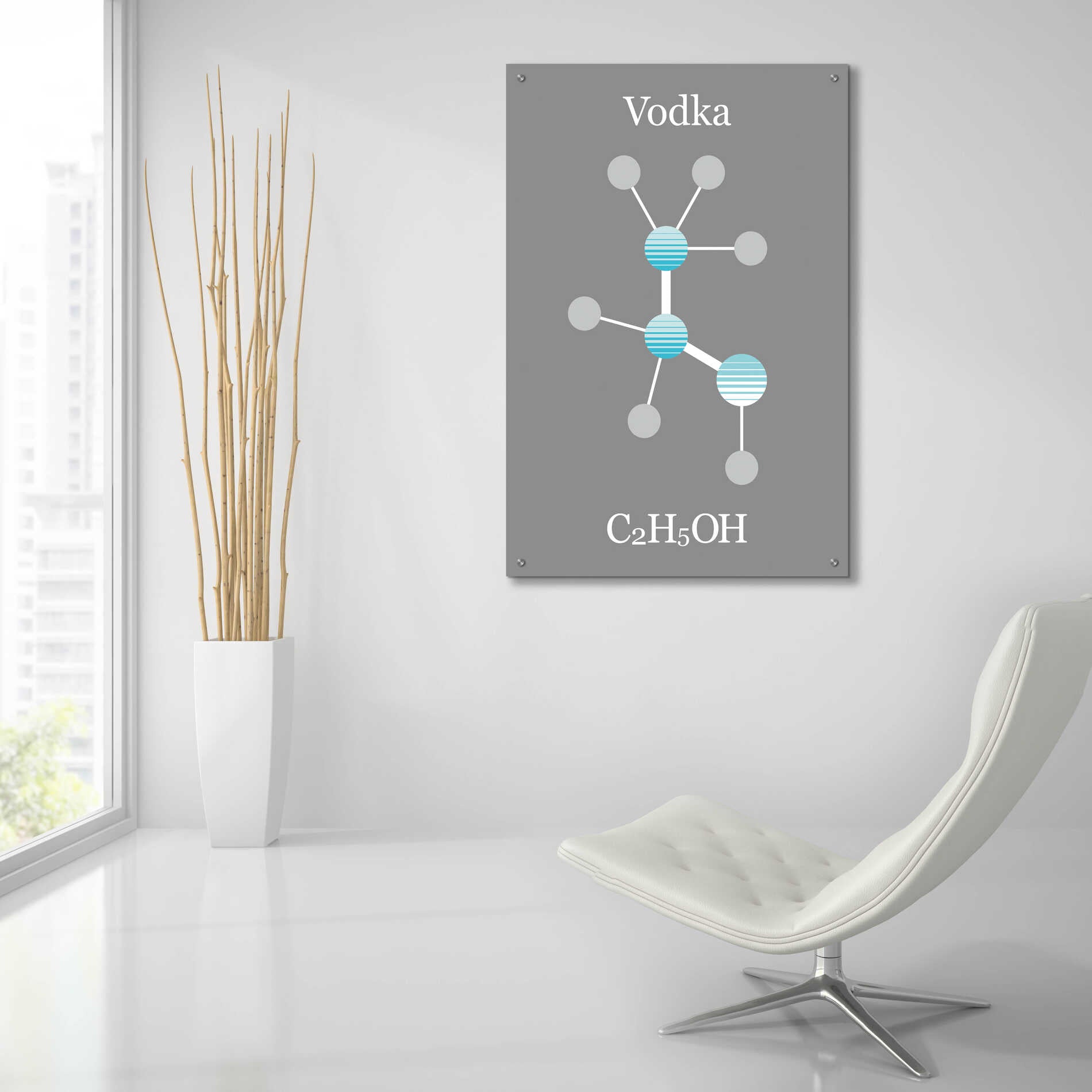 Epic Art 'Vodka Molecule' by Epic Portfolio, Acrylic Glass Wall Art,24x36