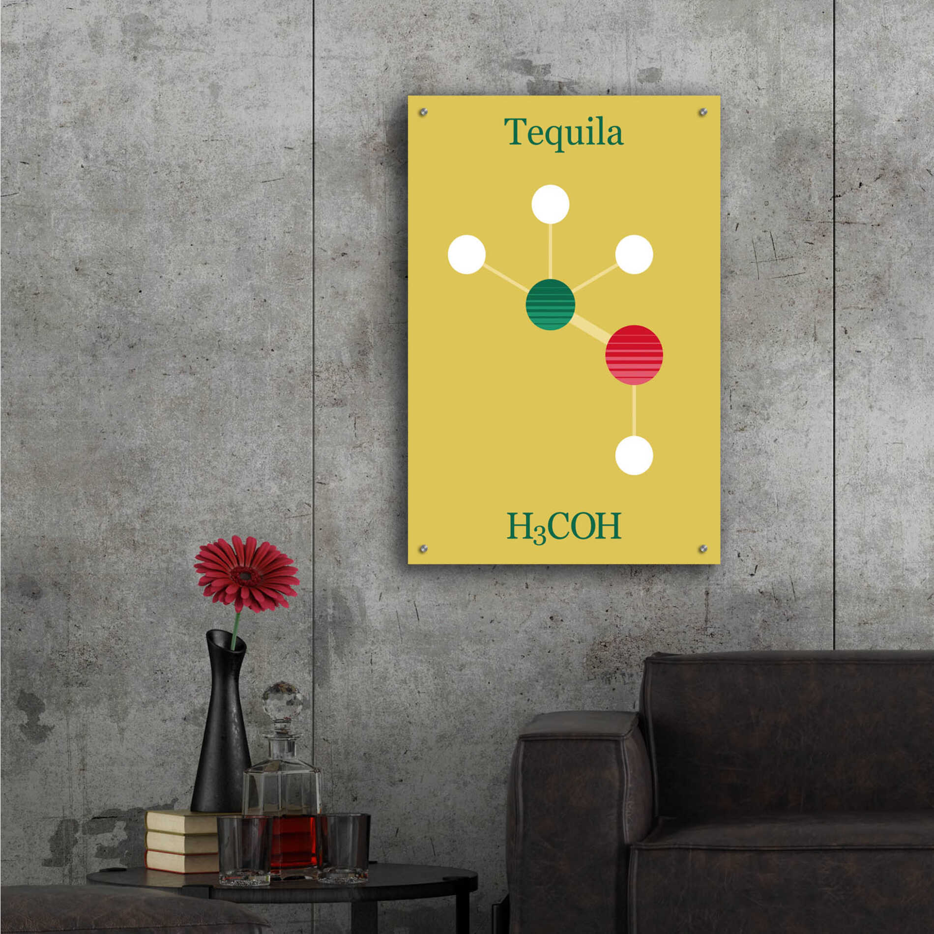 Epic Art 'Tequila Molecule' by Epic Portfolio, Acrylic Glass Wall Art,24x36