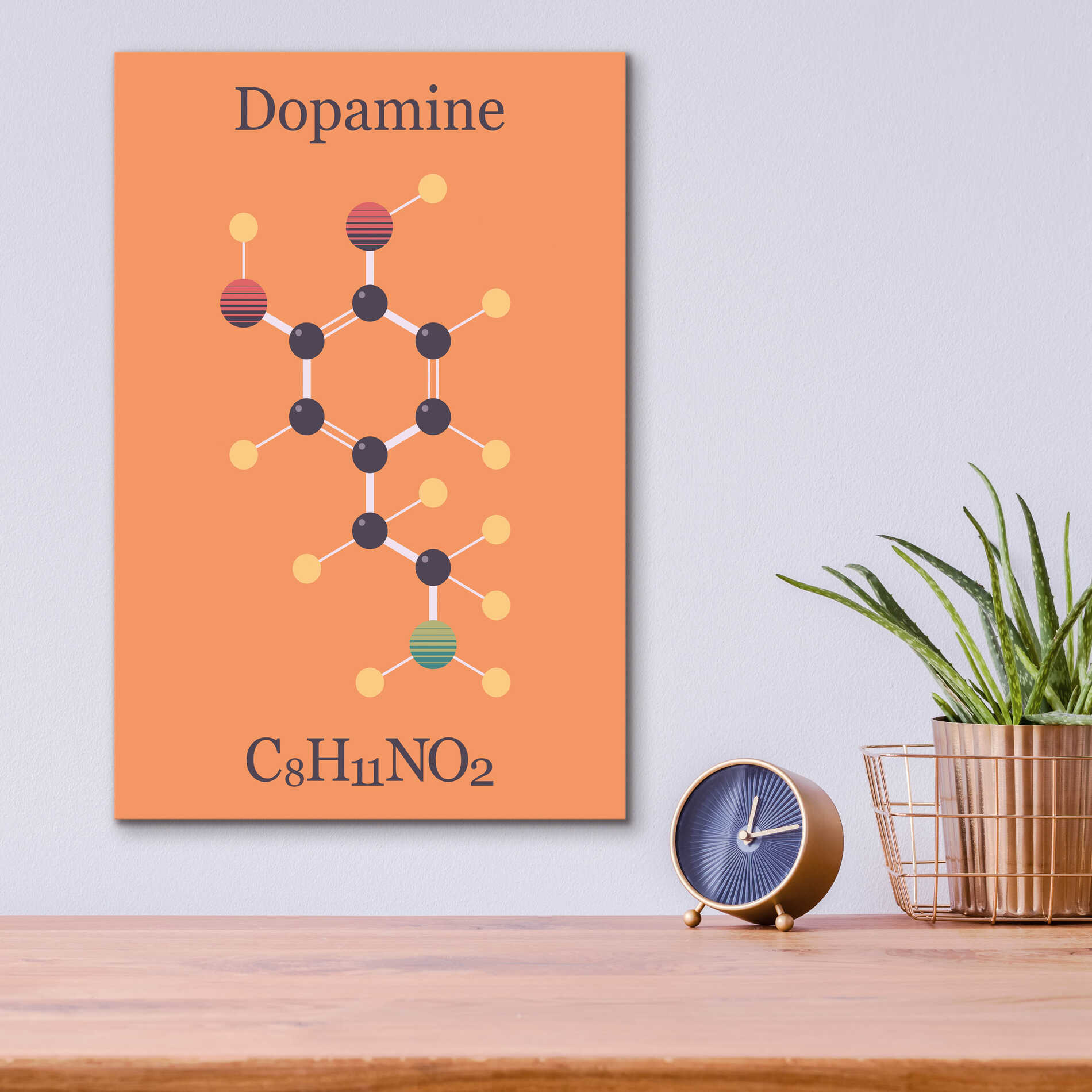Epic Art 'Peace Or Dopamine Molecule I' by Epic Portfolio, Acrylic Glass Wall Art,12x16