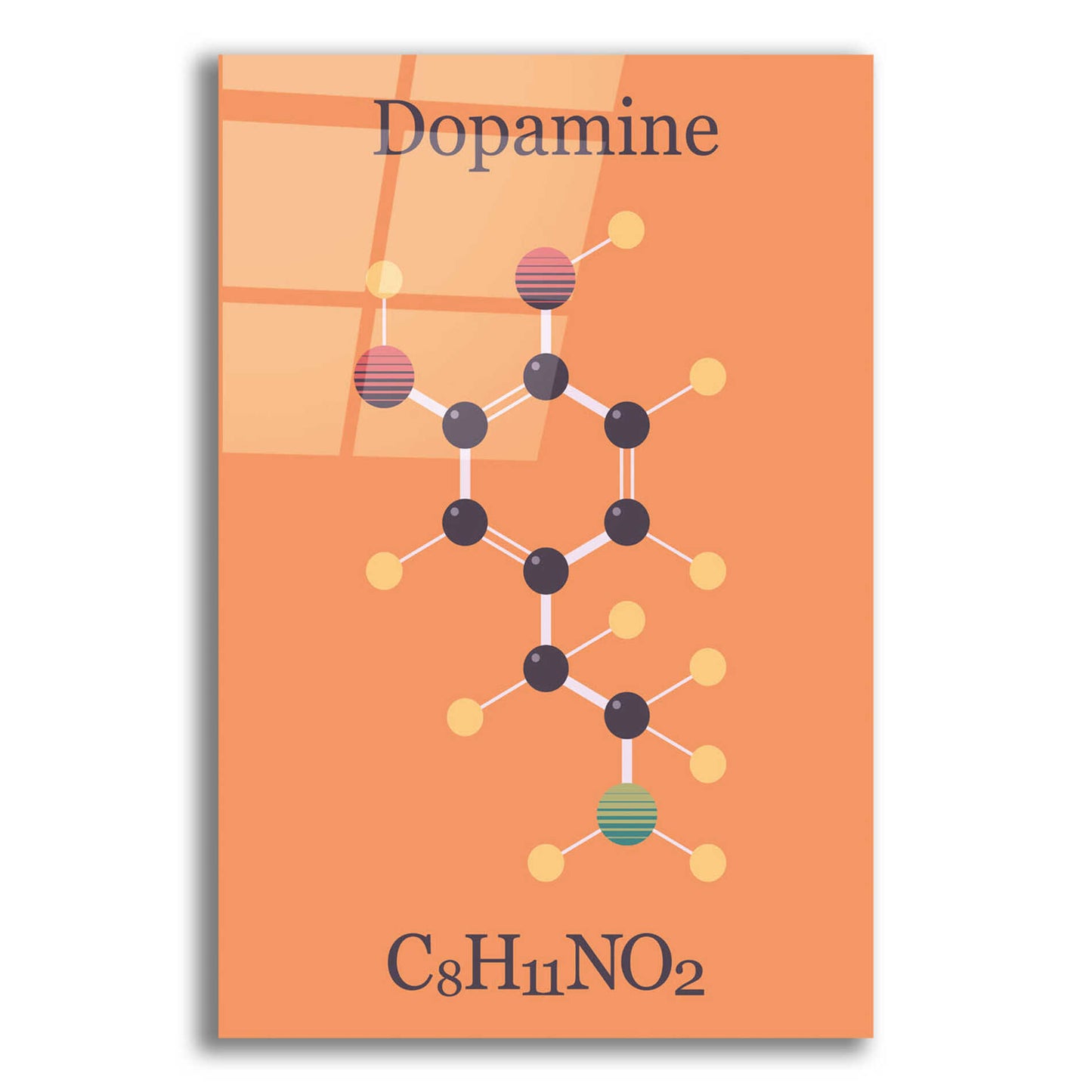 Epic Art 'Peace Or Dopamine Molecule I' by Epic Portfolio, Acrylic Glass Wall Art,16x24