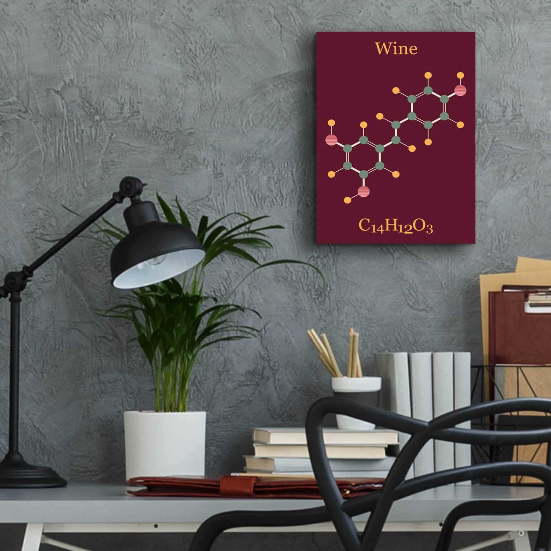 Epic Art 'Wine Molecule' by Epic Portfolio, Acrylic Glass Wall Art,12x16