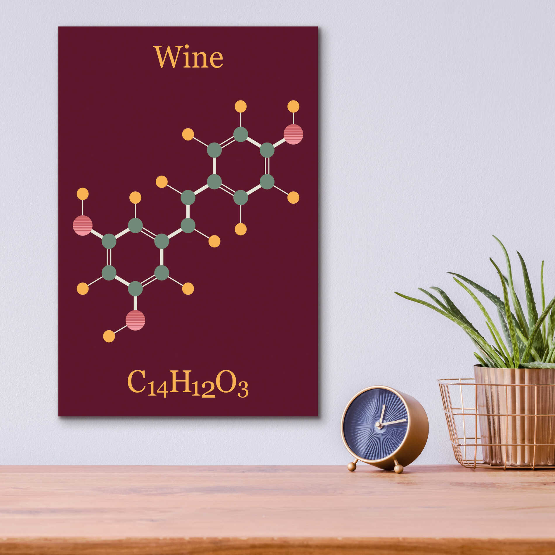Epic Art 'Wine Molecule' by Epic Portfolio, Acrylic Glass Wall Art,12x16