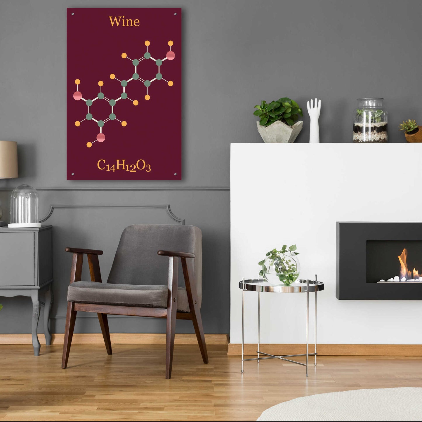 Epic Art 'Wine Molecule' by Epic Portfolio, Acrylic Glass Wall Art,24x36