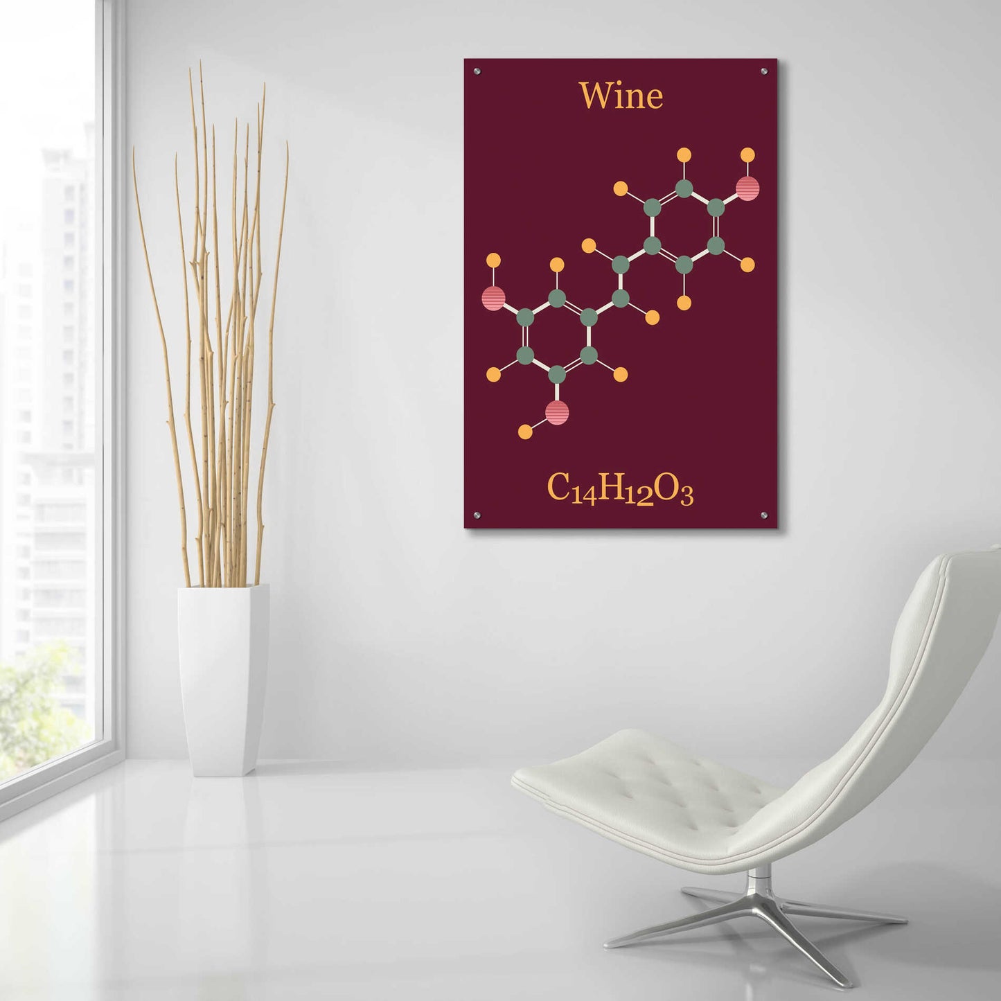 Epic Art 'Wine Molecule' by Epic Portfolio, Acrylic Glass Wall Art,24x36