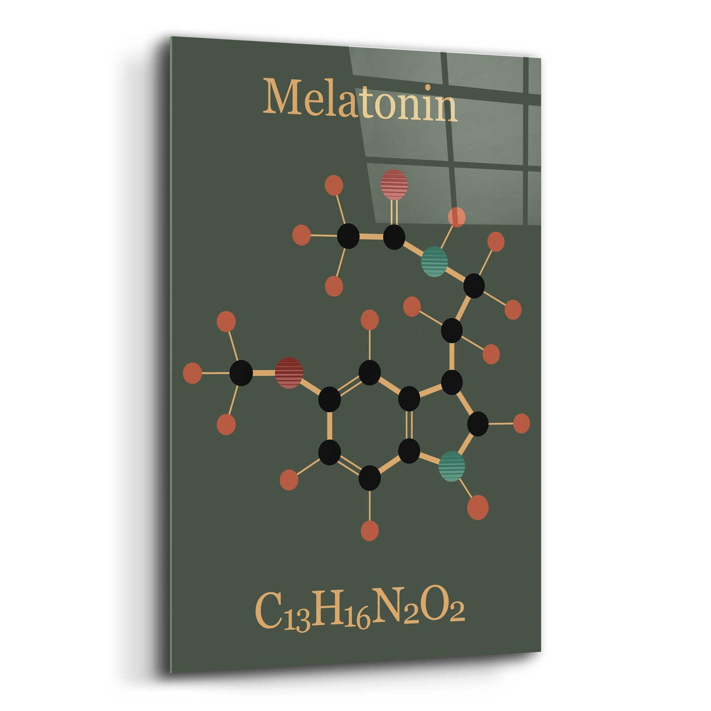 Epic Art 'Melatonin Molecule III' by Epic Portfolio, Acrylic Glass Wall Art,12x16