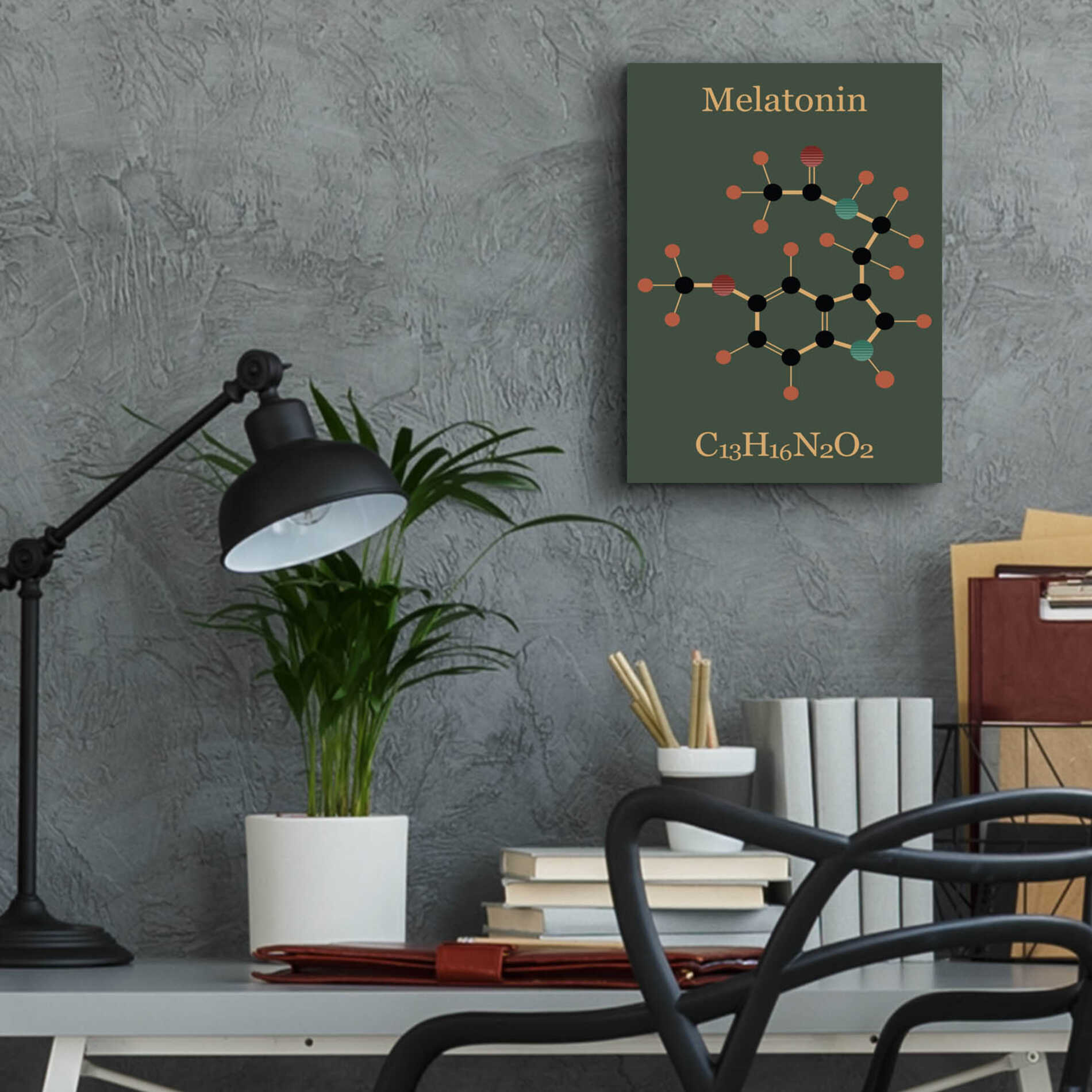 Epic Art 'Melatonin Molecule III' by Epic Portfolio, Acrylic Glass Wall Art,12x16