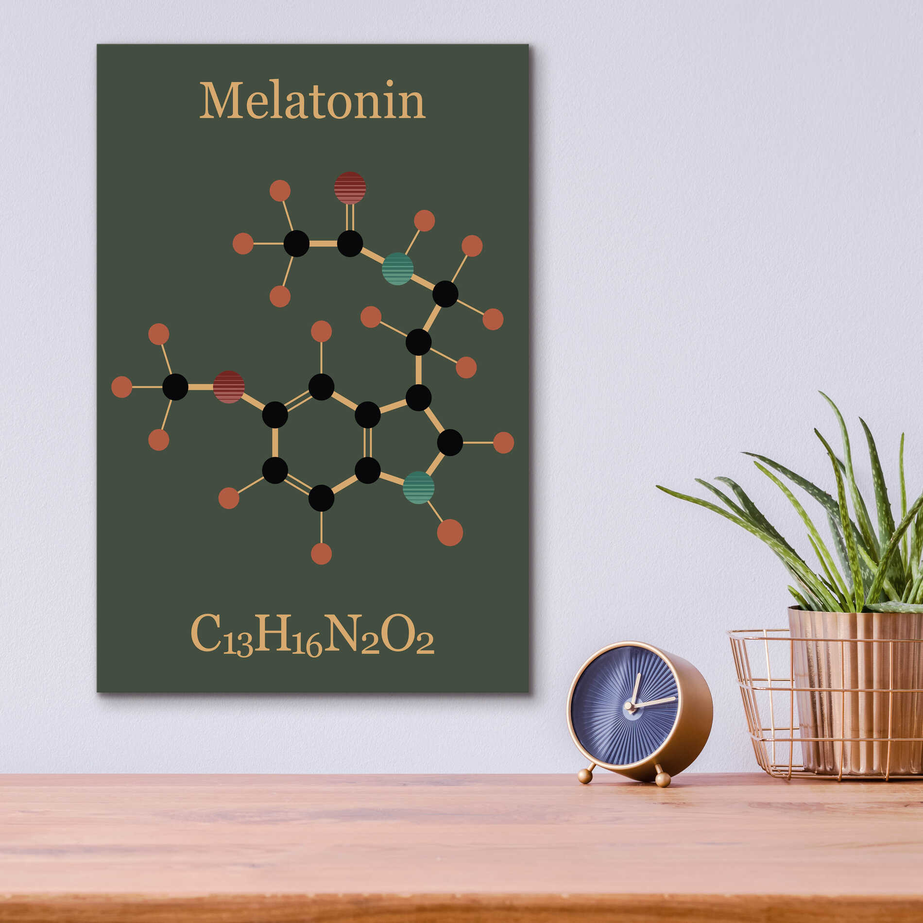 Epic Art 'Melatonin Molecule III' by Epic Portfolio, Acrylic Glass Wall Art,12x16