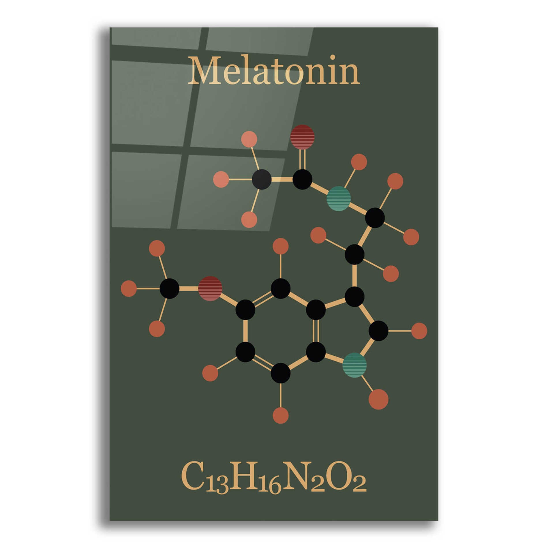 Epic Art 'Melatonin Molecule III' by Epic Portfolio, Acrylic Glass Wall Art,12x16