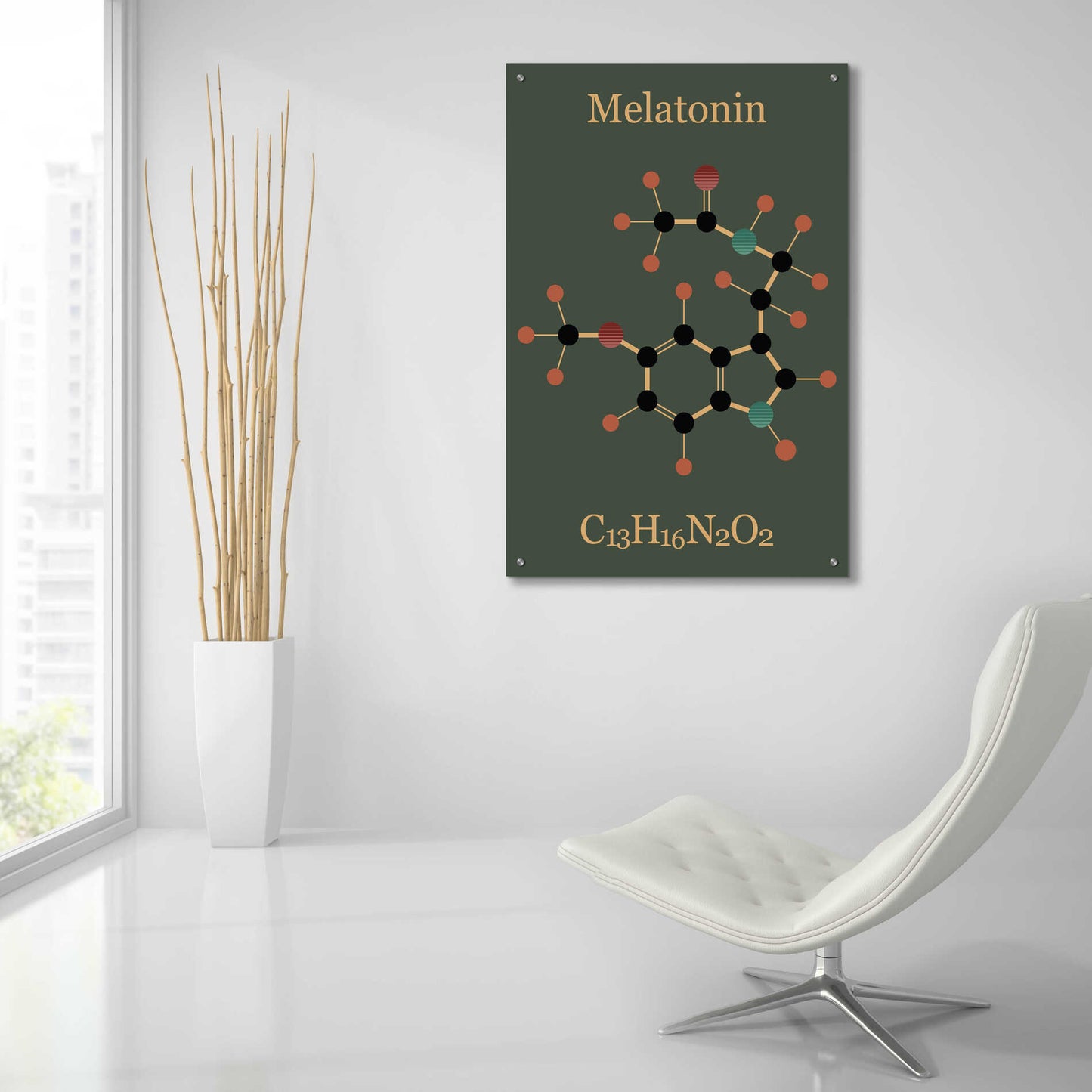 Epic Art 'Melatonin Molecule III' by Epic Portfolio, Acrylic Glass Wall Art,24x36