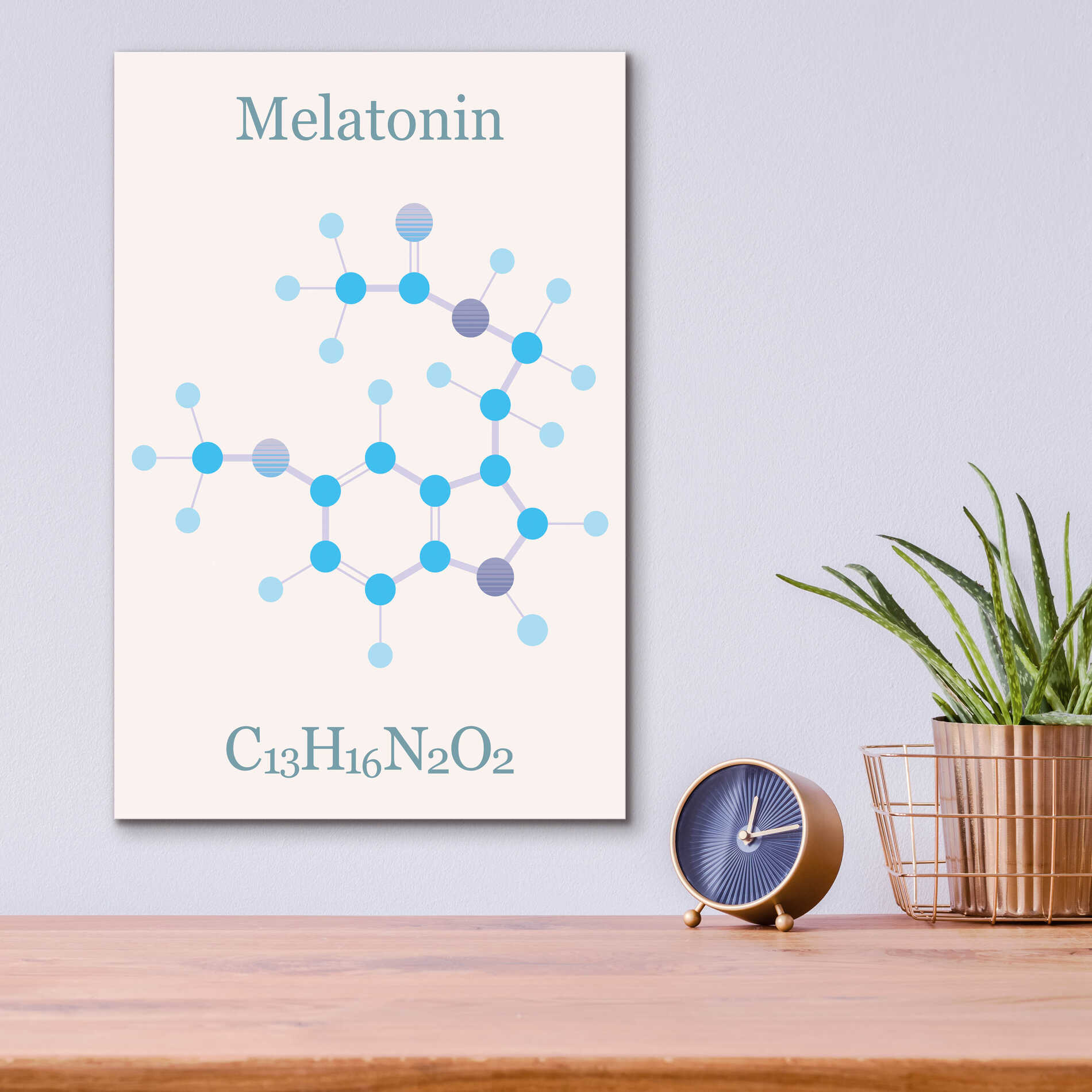 Epic Art 'Melatonin Molecule II' by Epic Portfolio, Acrylic Glass Wall Art,12x16