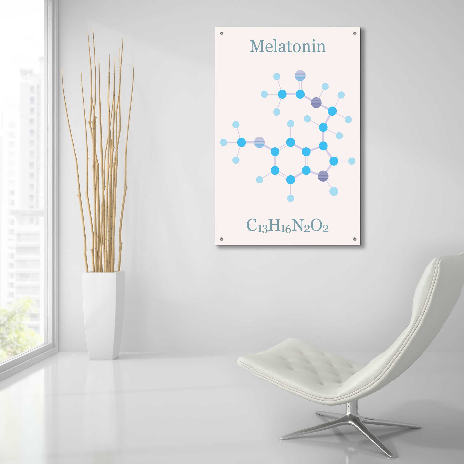 Epic Art 'Melatonin Molecule II' by Epic Portfolio, Acrylic Glass Wall Art,24x36