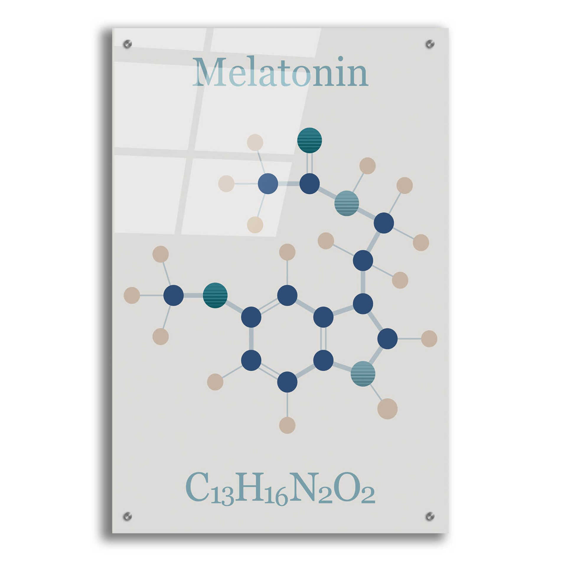 Epic Art 'Melatonin Molecule I' by Epic Portfolio, Acrylic Glass Wall Art,24x36