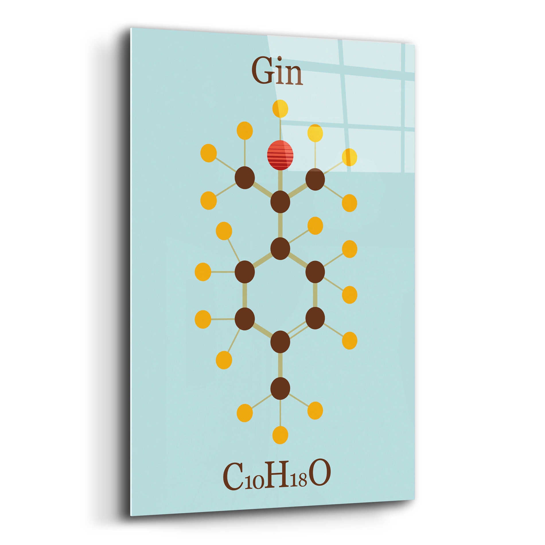 Epic Art 'Gin Molecule' by Epic Portfolio, Acrylic Glass Wall Art,12x16