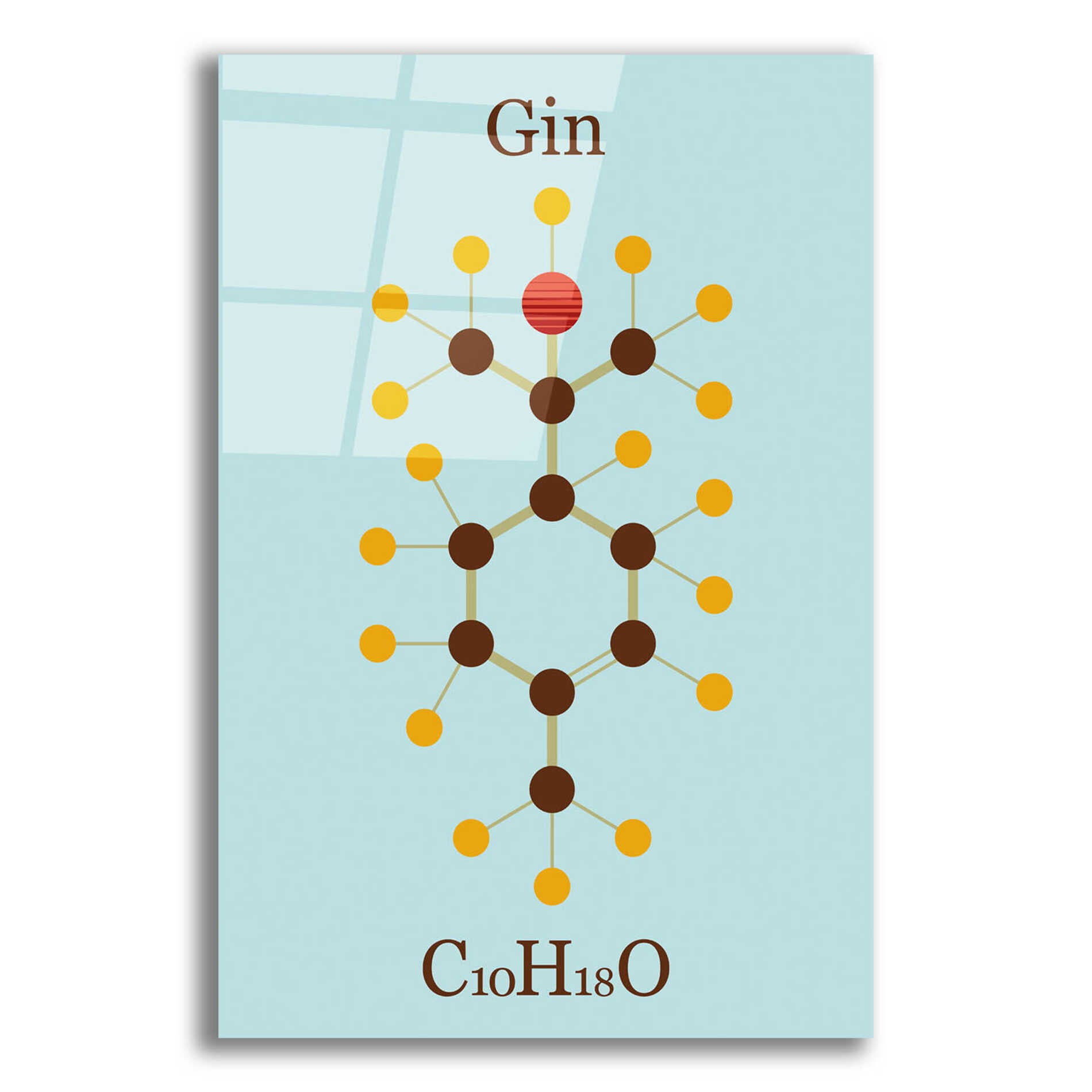 Epic Art 'Gin Molecule' by Epic Portfolio, Acrylic Glass Wall Art,12x16